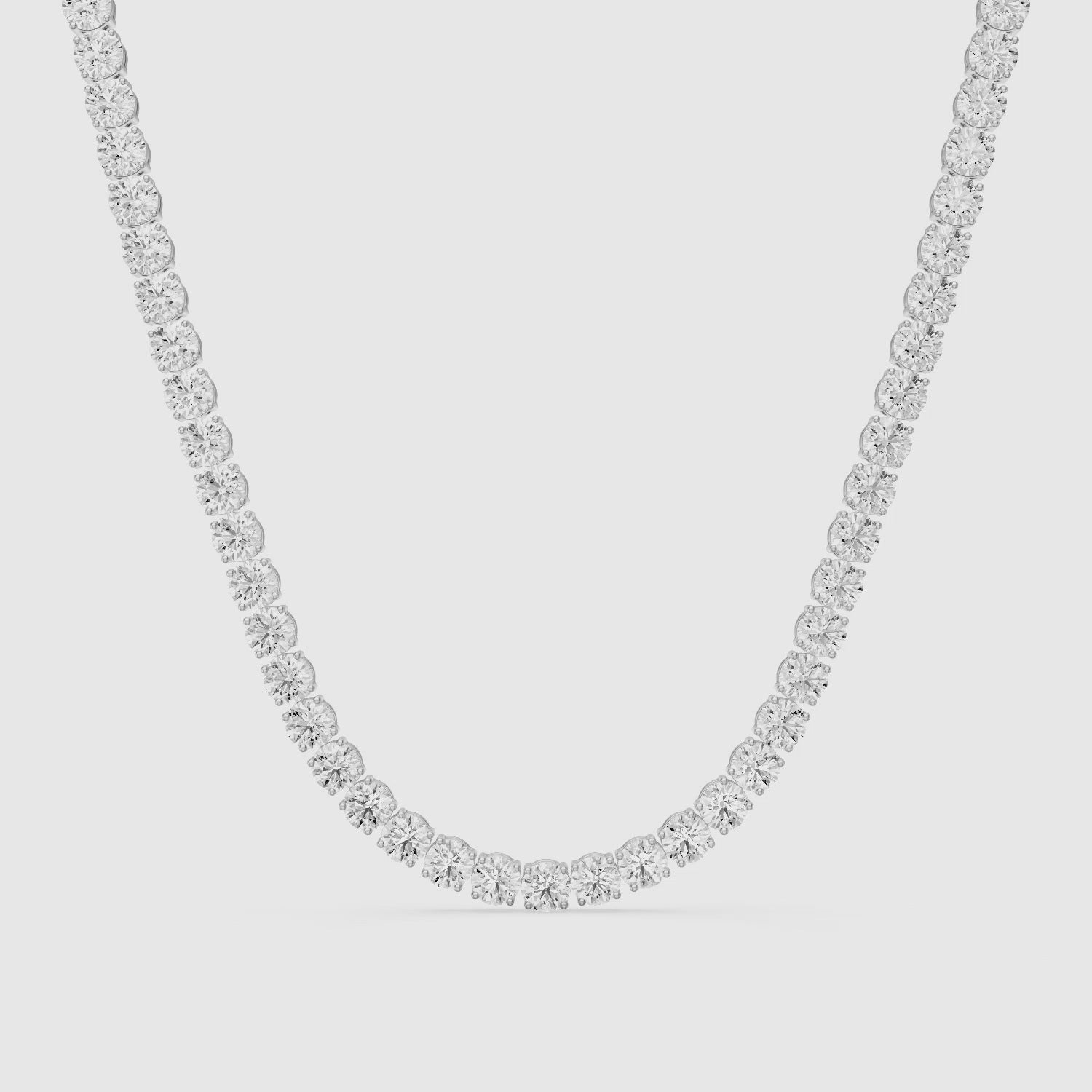 Load video: Gabriella Round Cut Lab Grown Diamond Four Prong Tennis Necklace