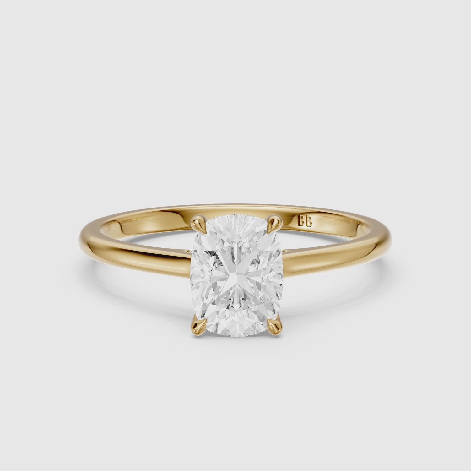 Load video: Oaklyn Elongated Cushion Cut Hidden Halo Pave Bridge Lab Grown Diamond Ring