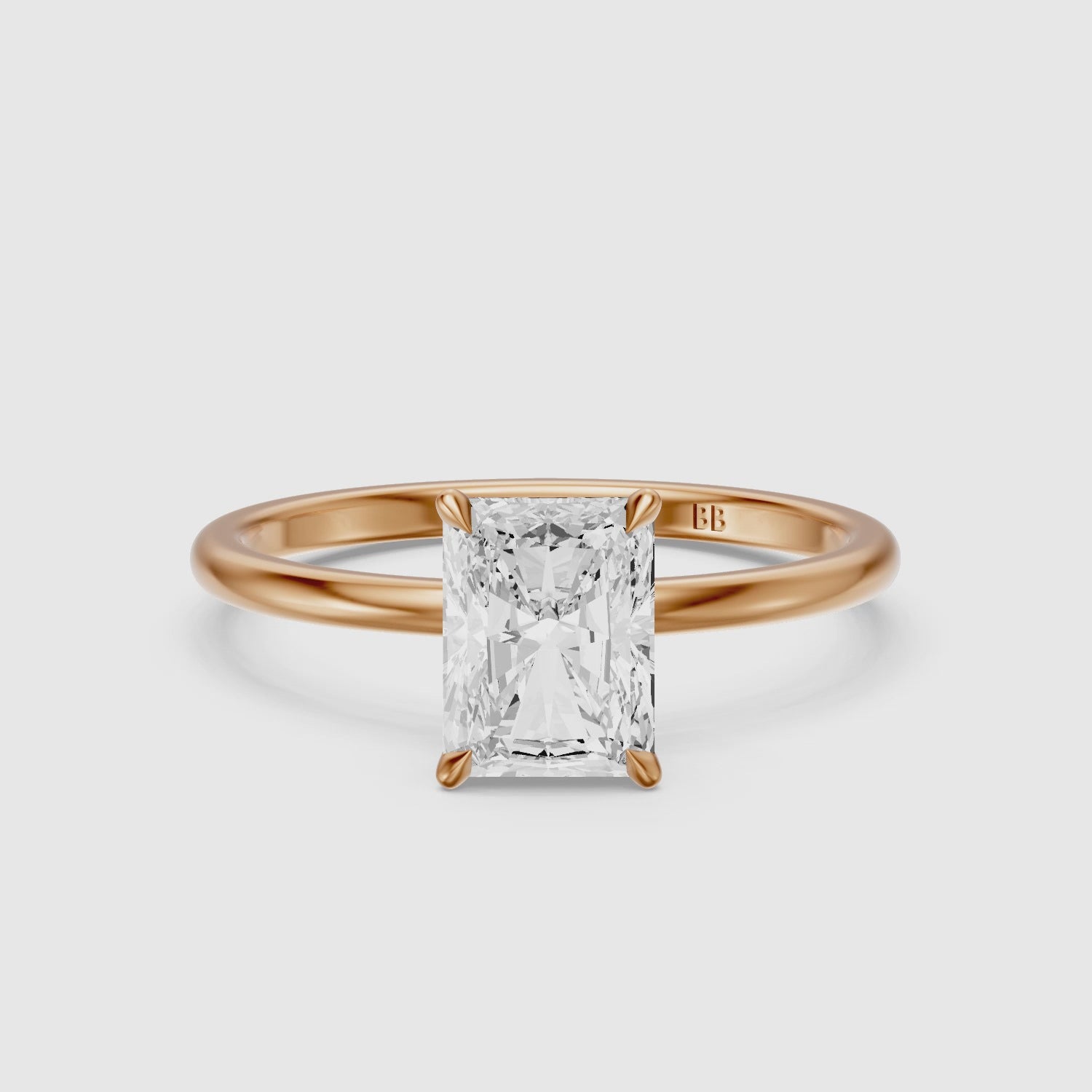 Load video: Eve Radiant Cut Hidden Halo Lab Grown Diamond Engagement Ring