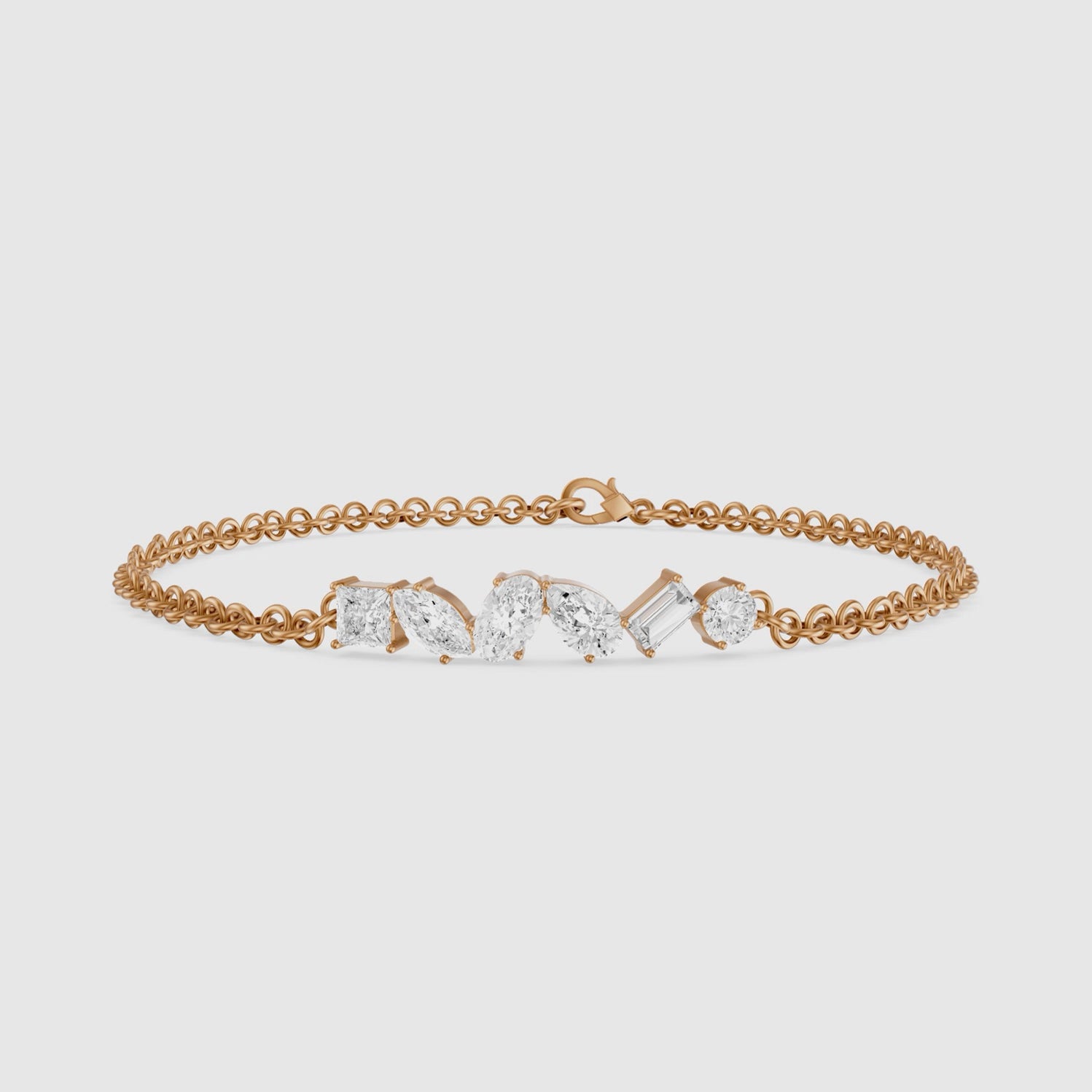 Load video: Aurelia Multi Shape Lab Grown Diamond Chain Bracelet