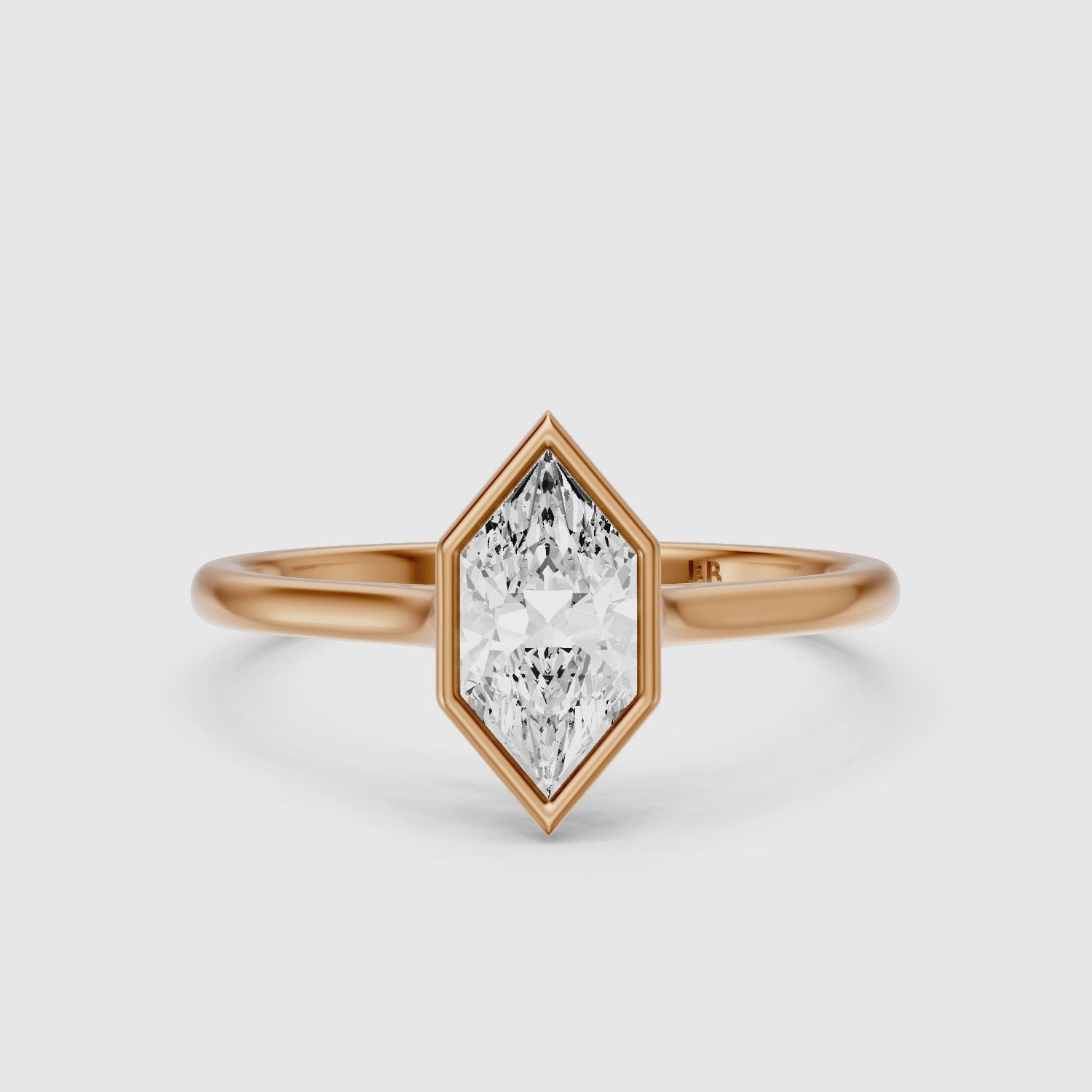 Load video: Susana Dutch Marquise Moissanite Diamond Cathedral Bezel Ring