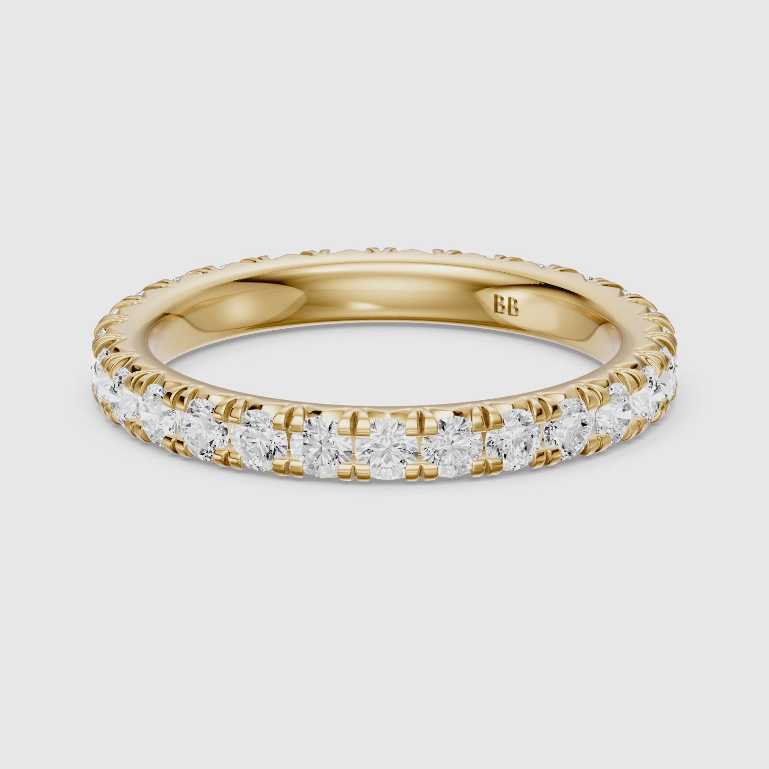 Load video: Miley Round Cut Shared Prong Full Eternity Lab Grown Diamond Band