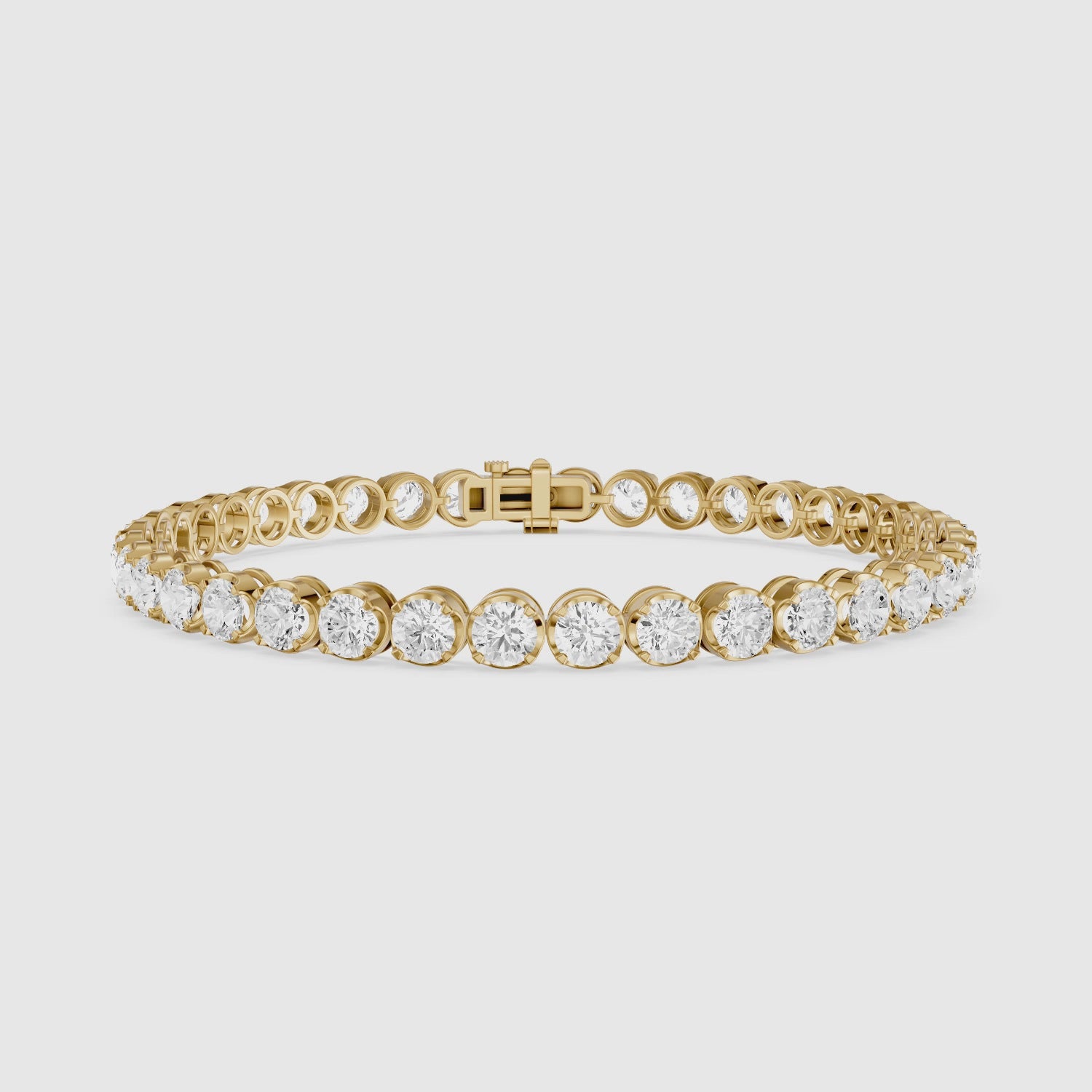 Load video: Ricca Four Prong Round Lab Grown Diamond Tennis Bracelet