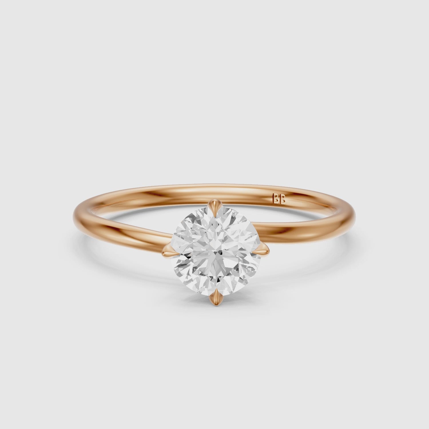 Load video: Nellie Round Cut Solitaire Moissanite Diamond Engagement Ring