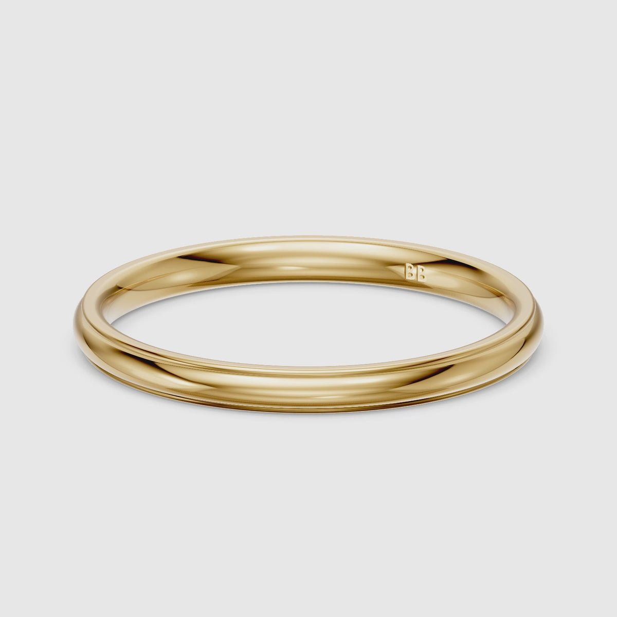 Load video: Nova Half Round Step Edge Plain Wedding Band