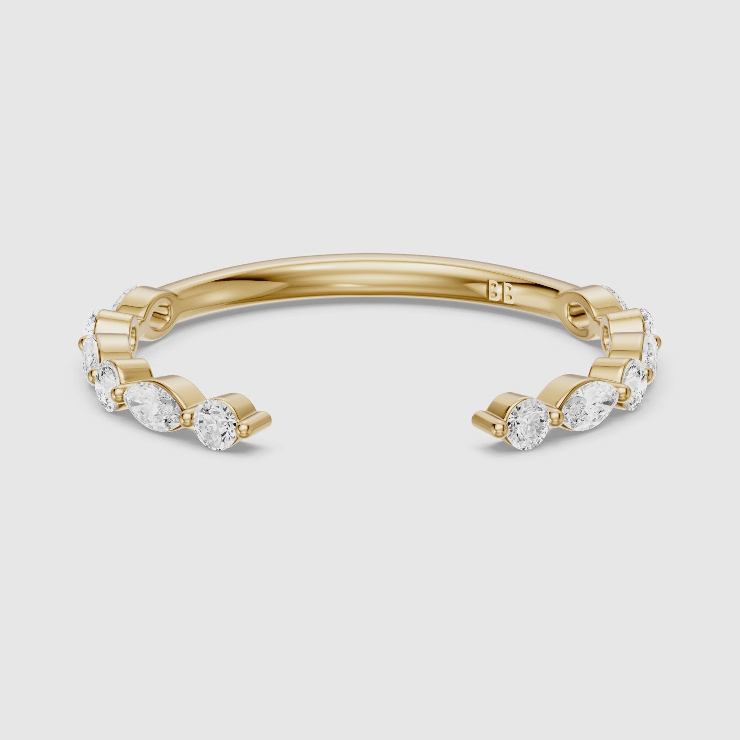 Load video: Ariana Cluster Style Lab Grown Diamond Wedding Band
