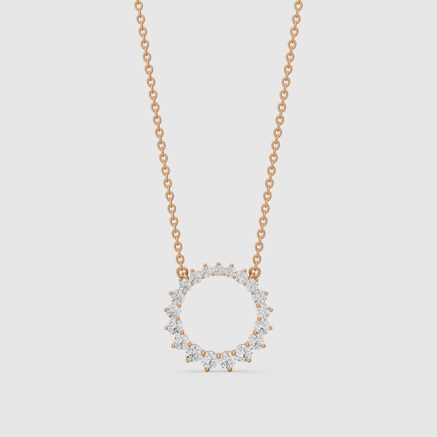 Load video: Dolcie Graduated Round Lab Grown Diamond Circle Pendant