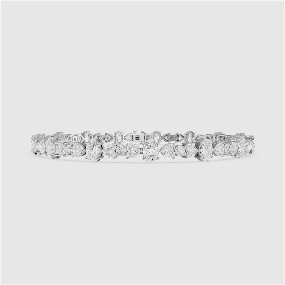 Load video: Kyra Heart, Oval and Round Lab Grown Diamond Tennis Bracelet