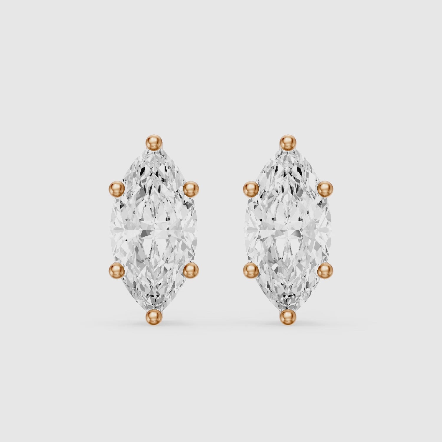 Load video: Belen Marquise Cut Lab Grown Diamond Basket Set Stud Earrings