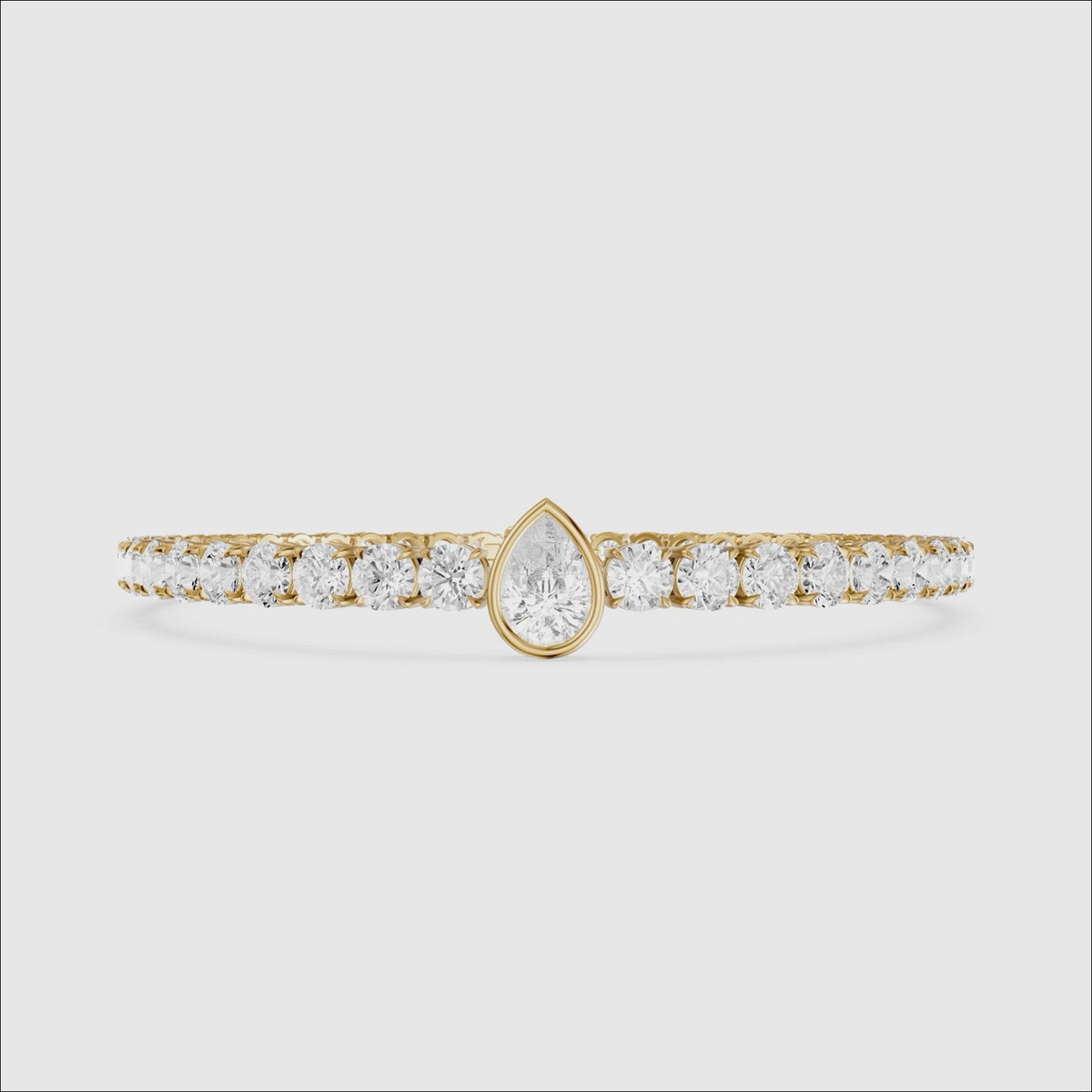 Load video: Ramona Pear Shape Lab Grown Diamond Single Station Tennis Bracelet