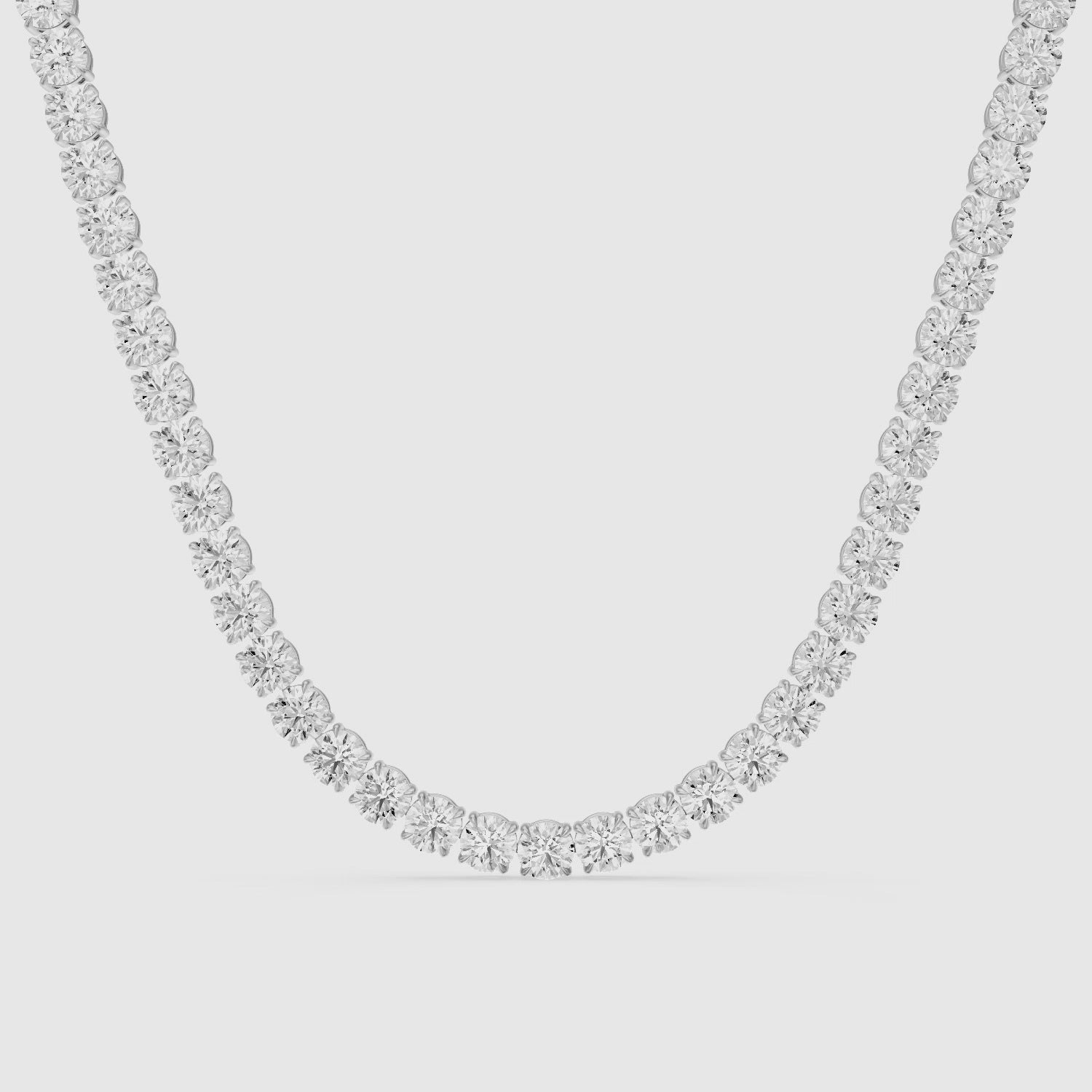 Load video: Violet Round Brilliant Lab Grown Diamond Tennis Necklace