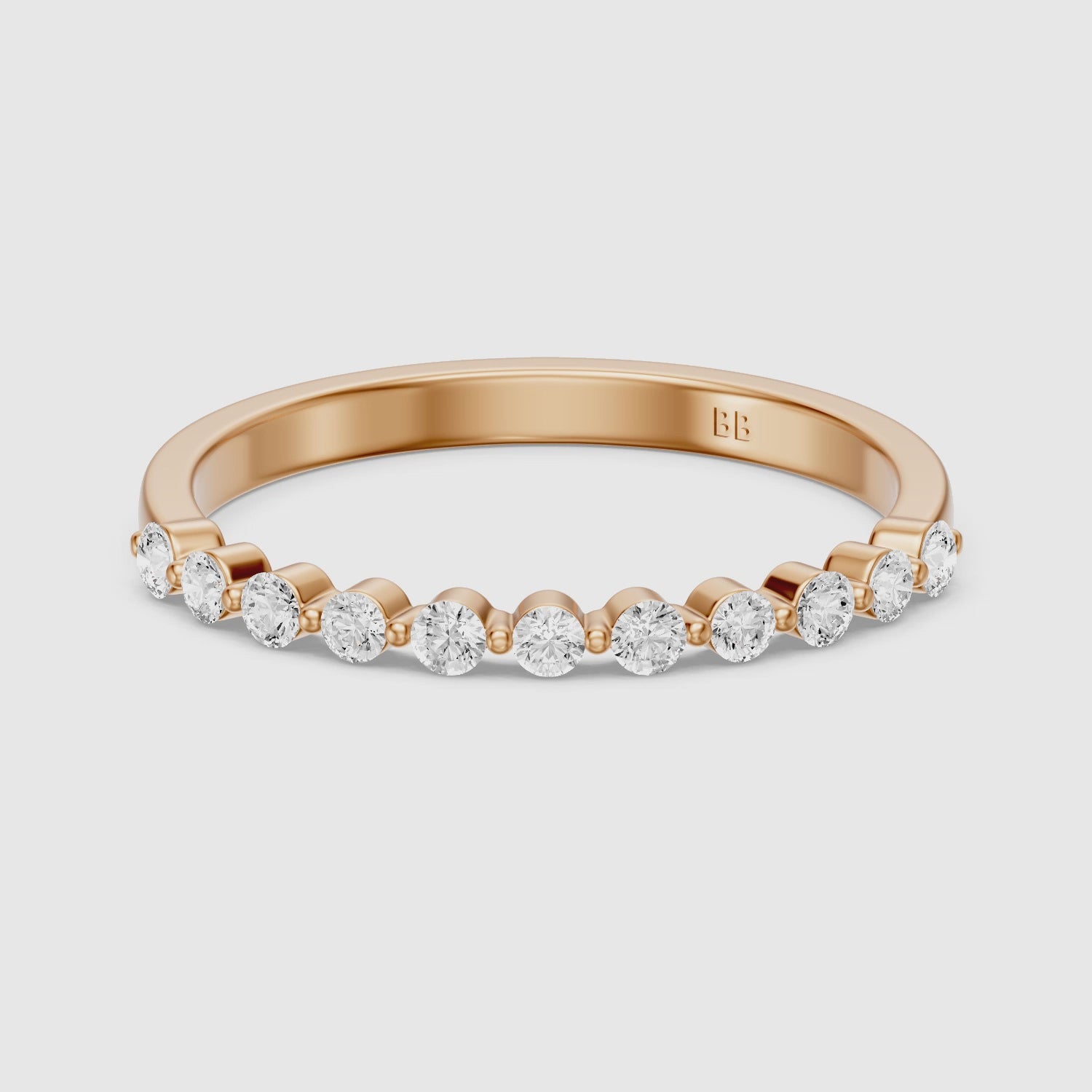 Load video: Zara Round Cut Lab Grown Diamond Anniversary Band