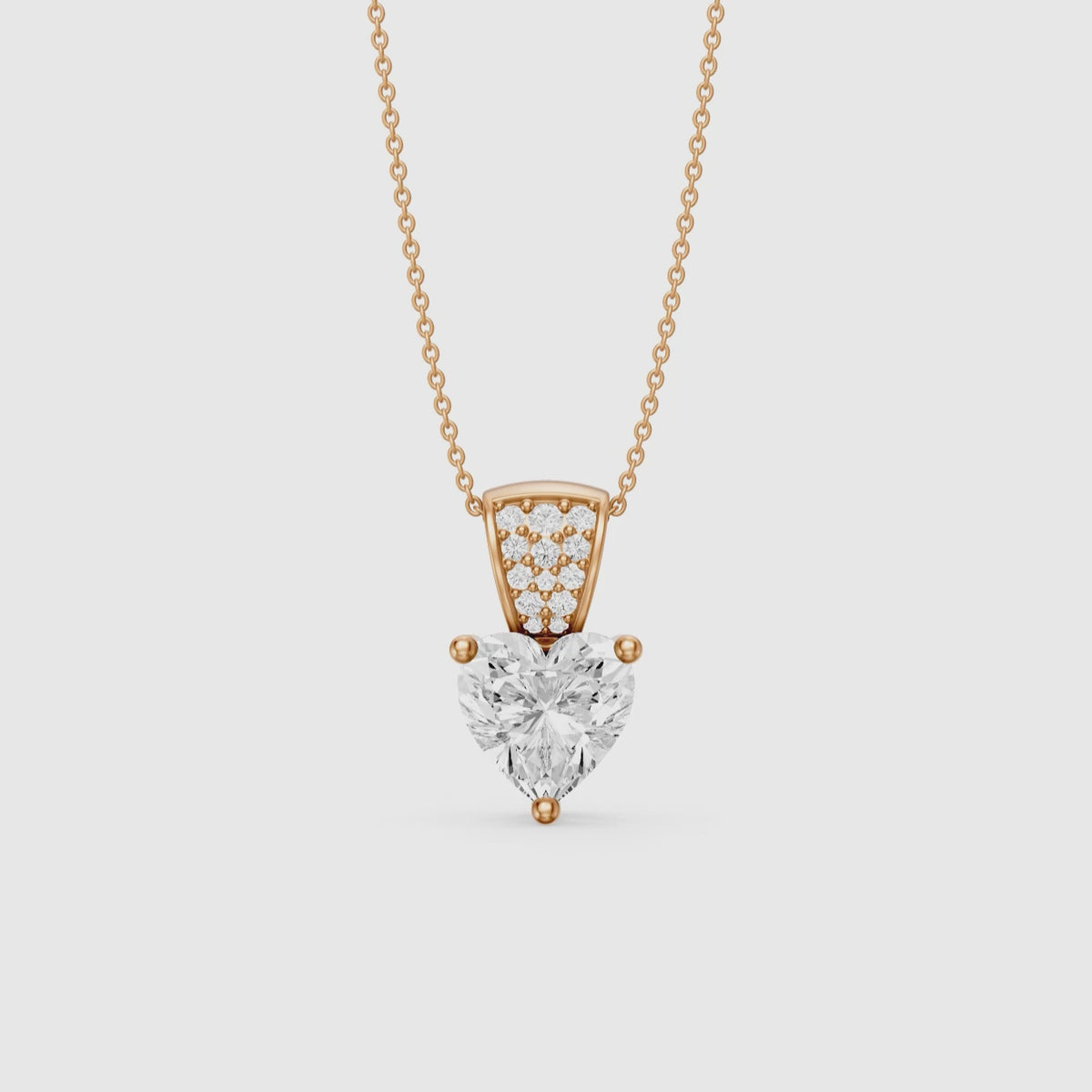 Load video: Emmy Heart Shape Lab Grown Diamond Drop Pendant