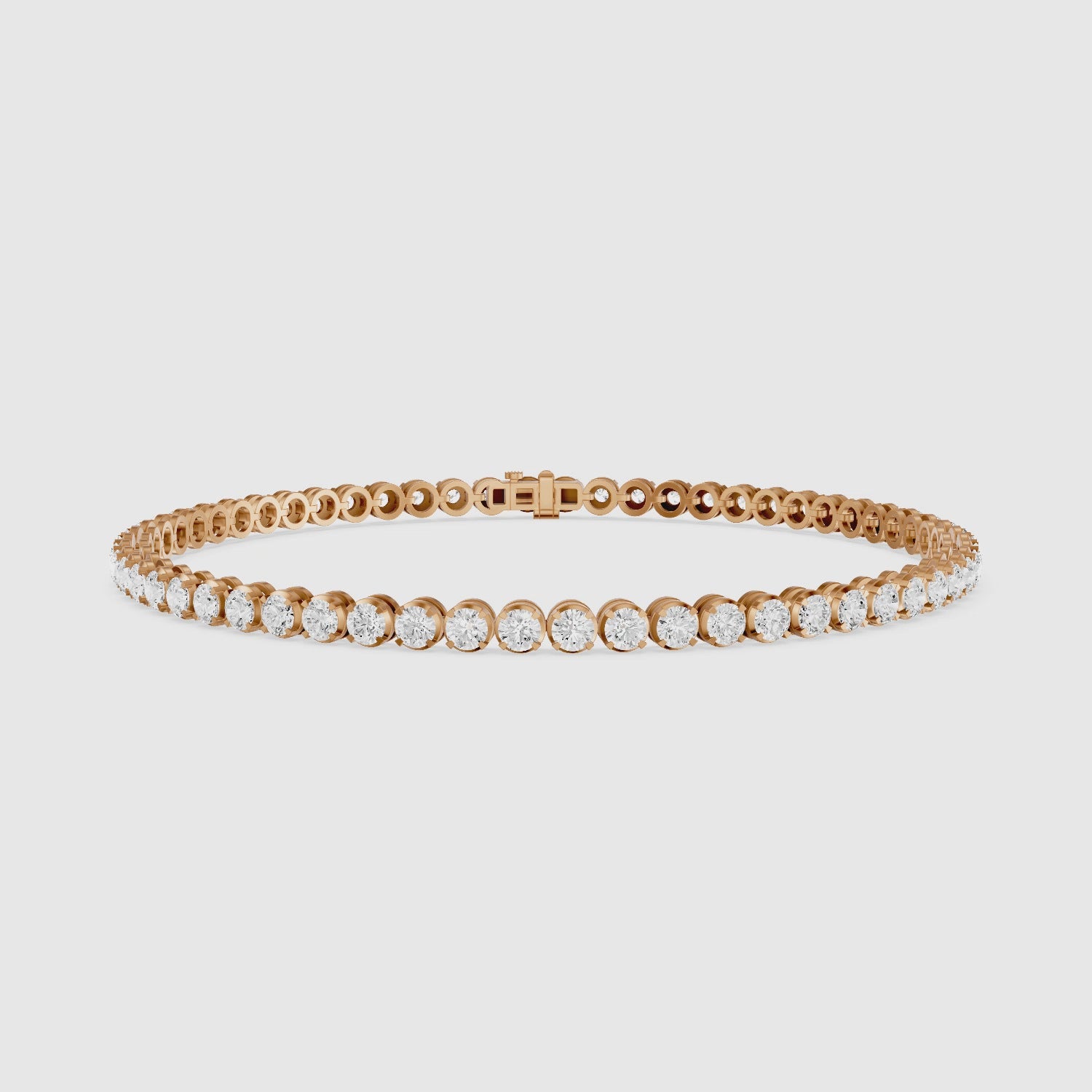 Load video: Noa Round Lab Grown Diamond Four Prong Tennis Bracelet