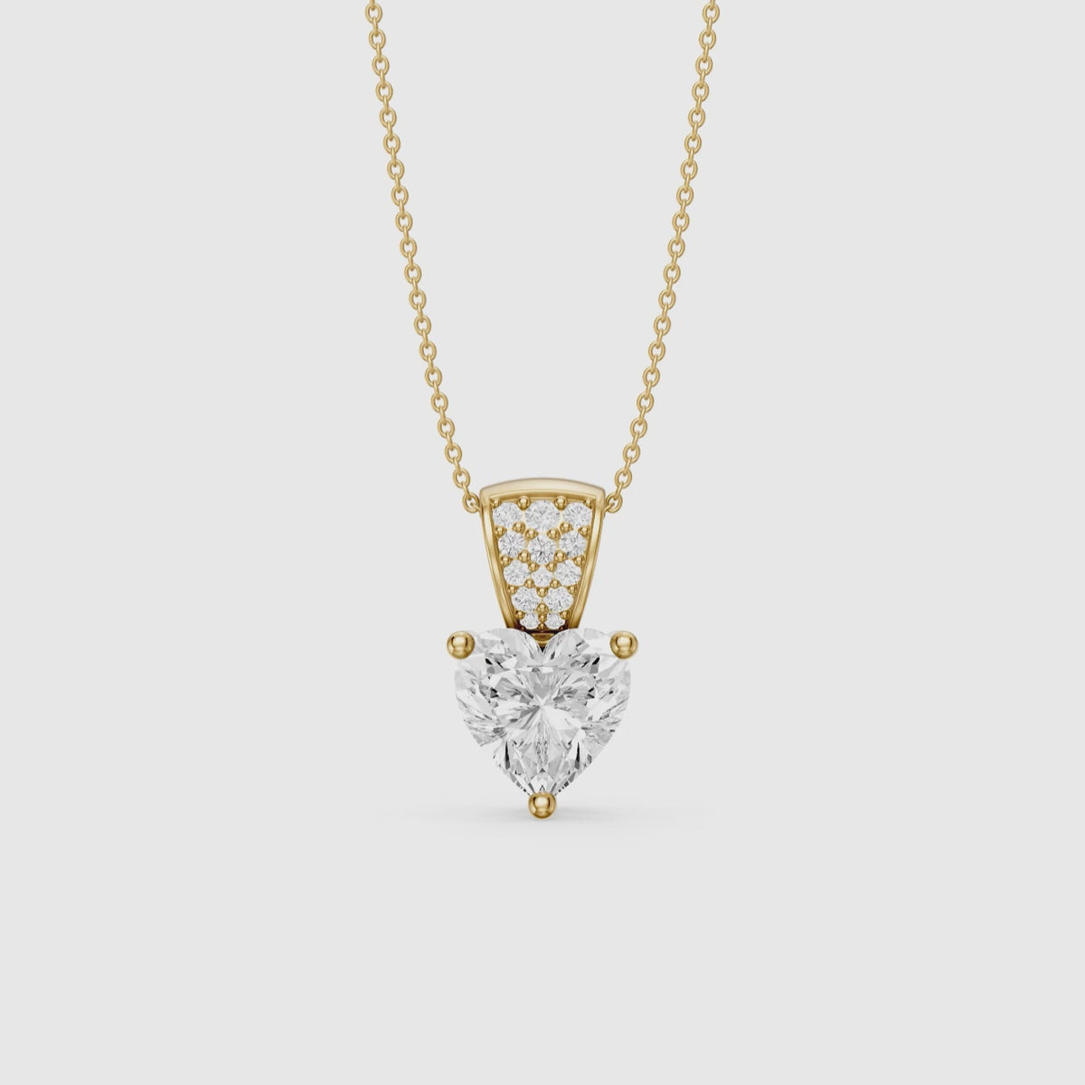 Load video: Emmy Heart Shape Lab Grown Diamond Drop Pendant