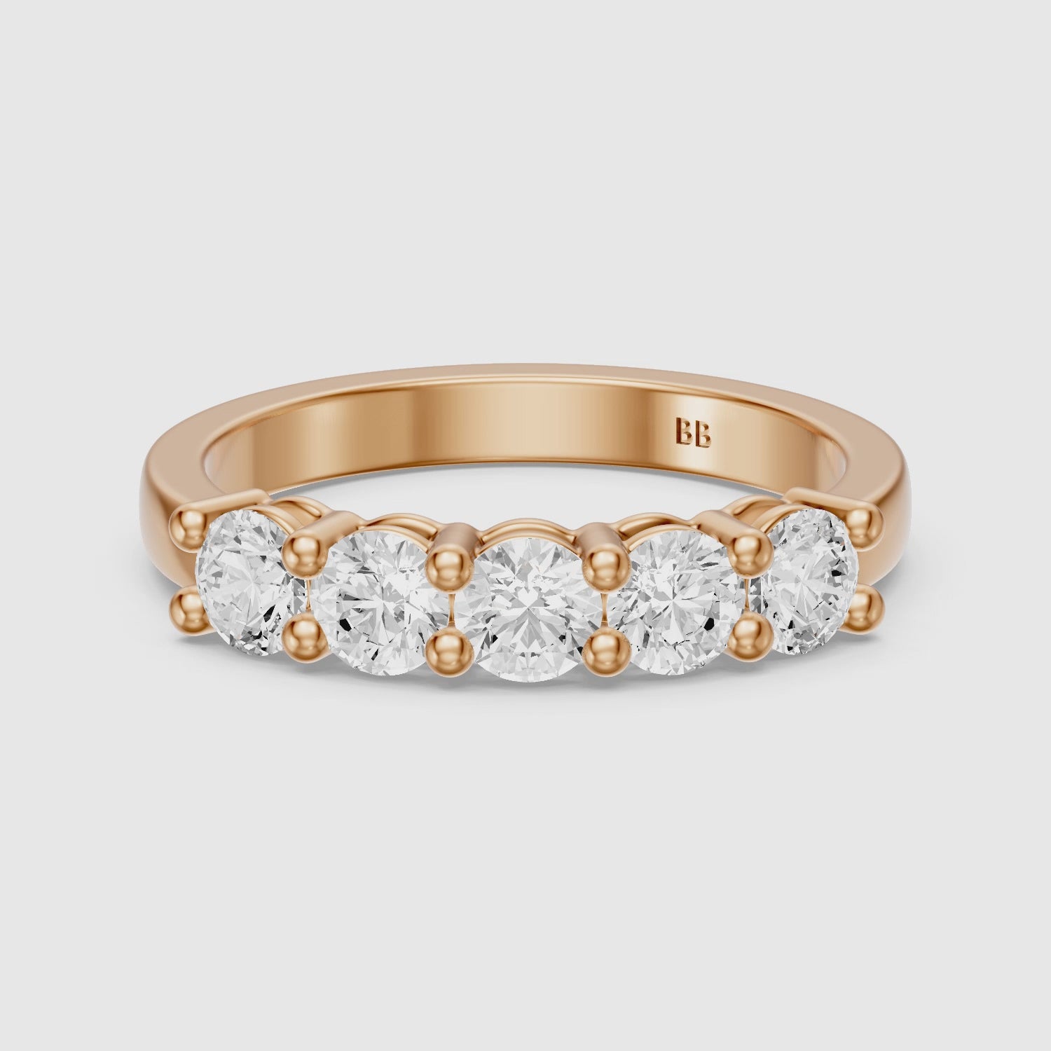 Load video: Mila Round Cut Lab Grown Diamond Anniversary Band