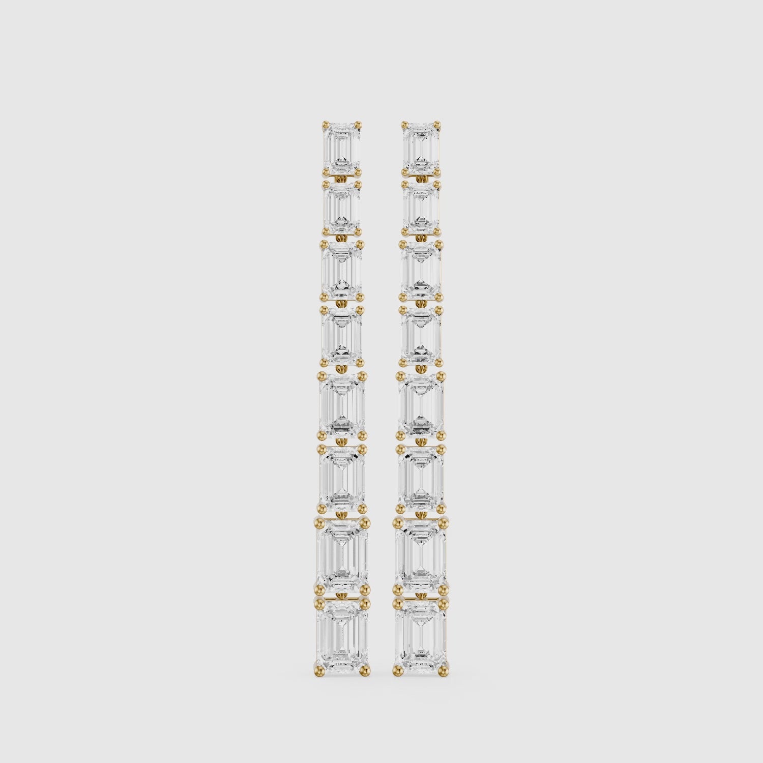 Load video: Posie Emerald Cut Lab Grown Diamond Linear Dangle Earrings