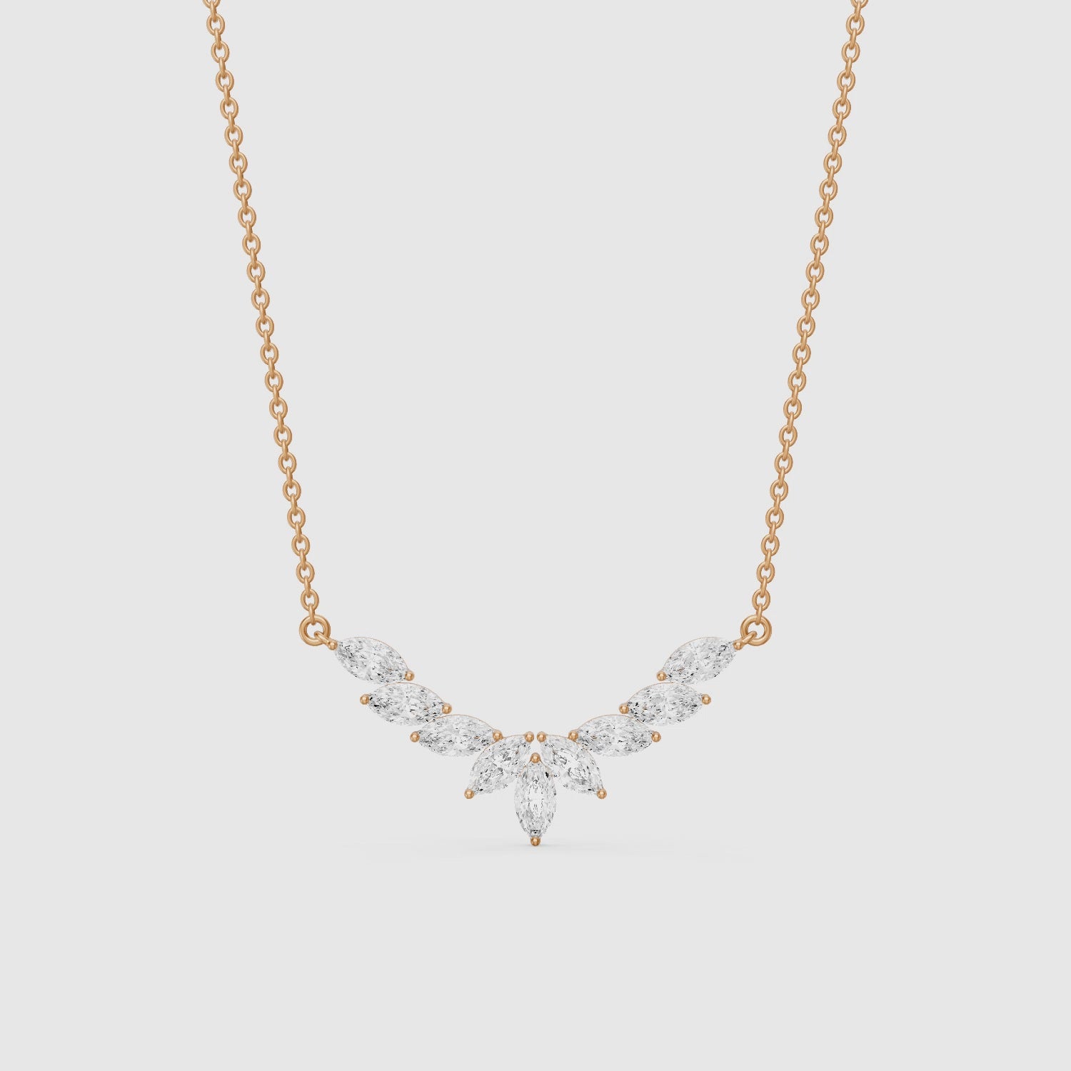 Load video: Felicia Marquise Lab Grown Diamond Chevron Necklace