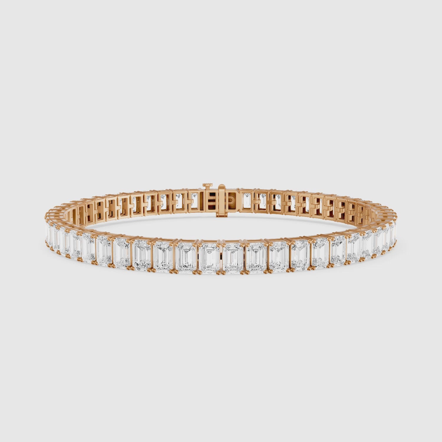 Load video: Louise Emerald Cut Lab Grown Diamond Tennis Bracelet