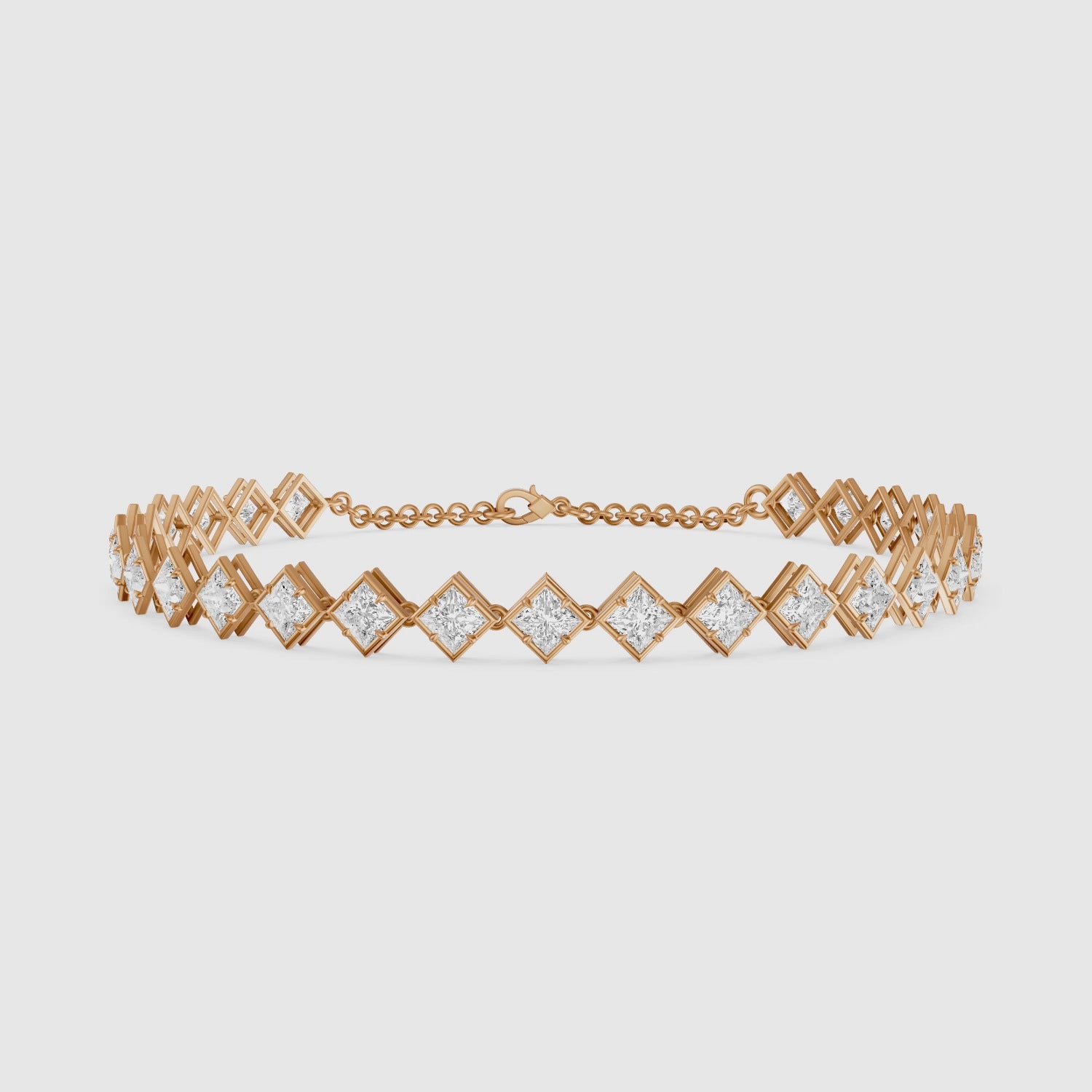 Load video: Laken East West Princess Cut Lab Grown Diamond Tennis Bracelet