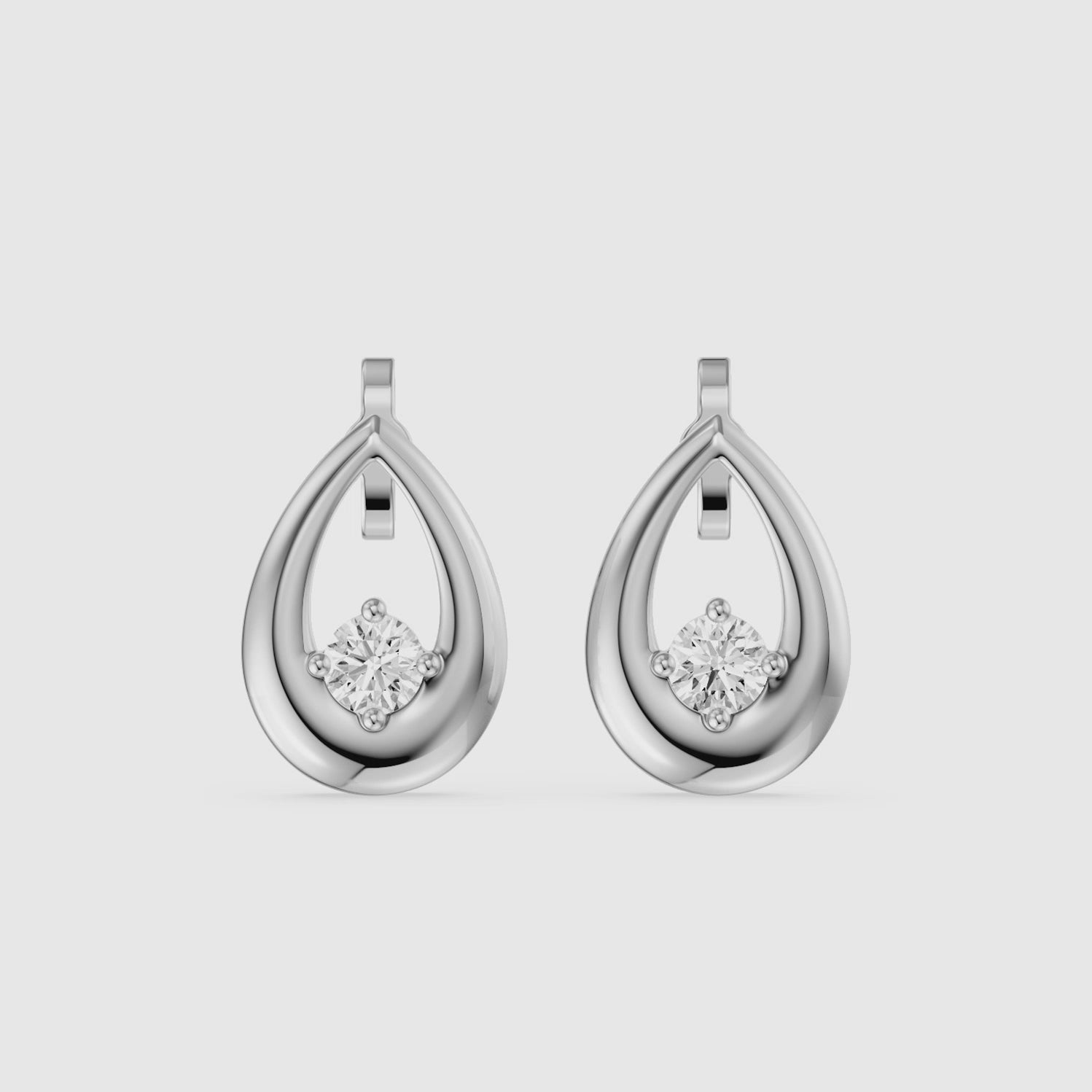 Load video: Nerine Round Lab Grown Diamond Teardrop Drop Earrings