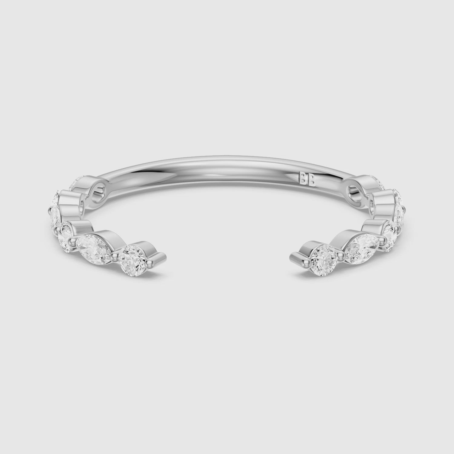 Load video: Ariana Cluster Style Lab Grown Diamond Wedding Band