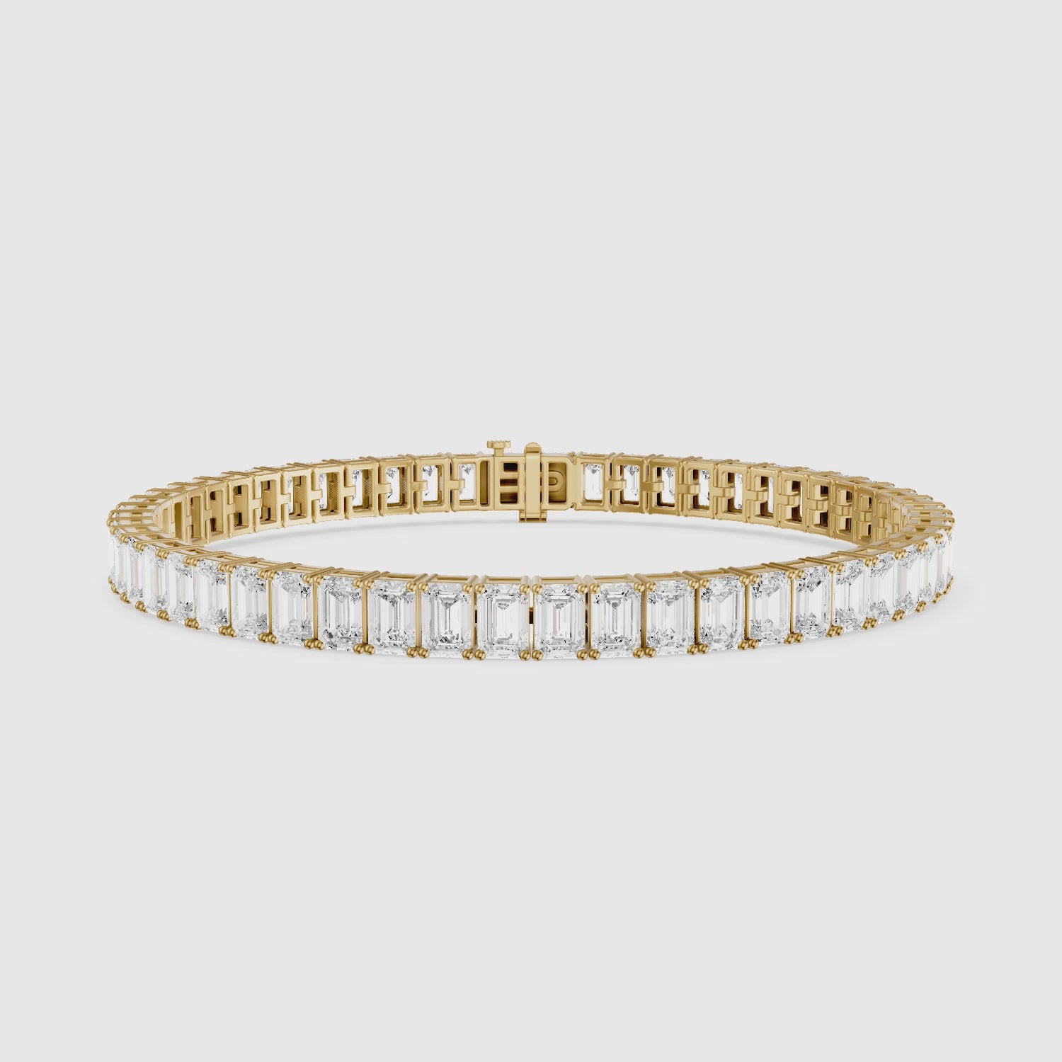 Load video: Louise Emerald Cut Lab Grown Diamond Tennis Bracelet