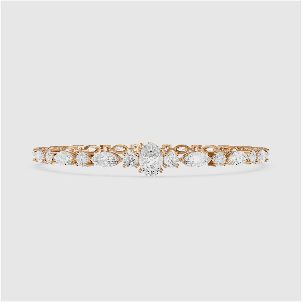 Load video: Elina Oval, Round and Marquise Lab Grown Diamond Tennis Bracelet
