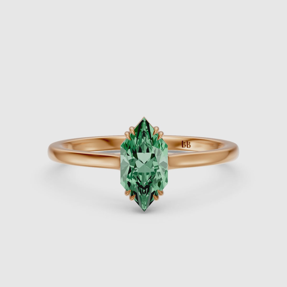 Load video: Annie Dutch Marquise Green Lab Grown Diamond Solitaire Ring