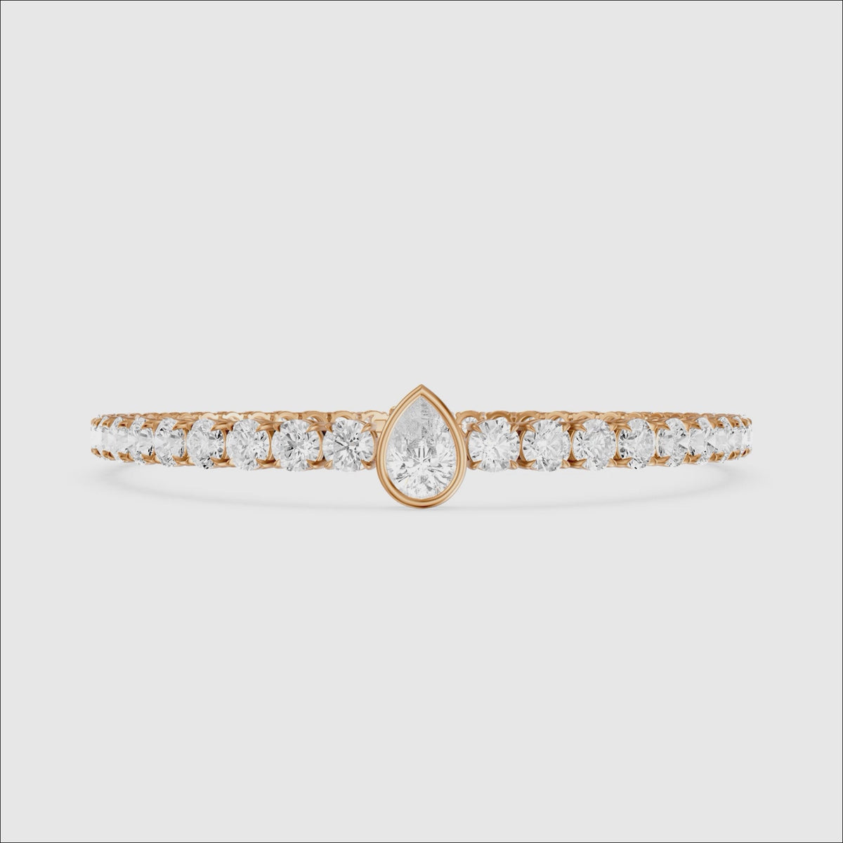 Load video: Ramona Pear Shape Lab Grown Diamond Single Station Tennis Bracelet