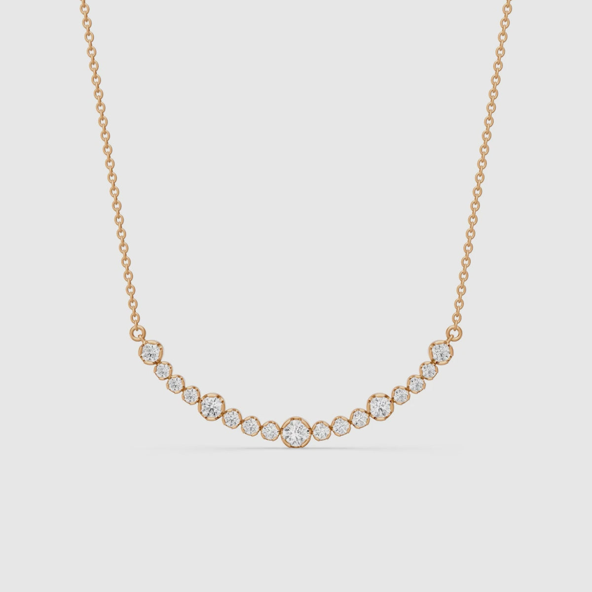 Load video: Samara Round Lab Grown Diamond Curved Bezel Necklace