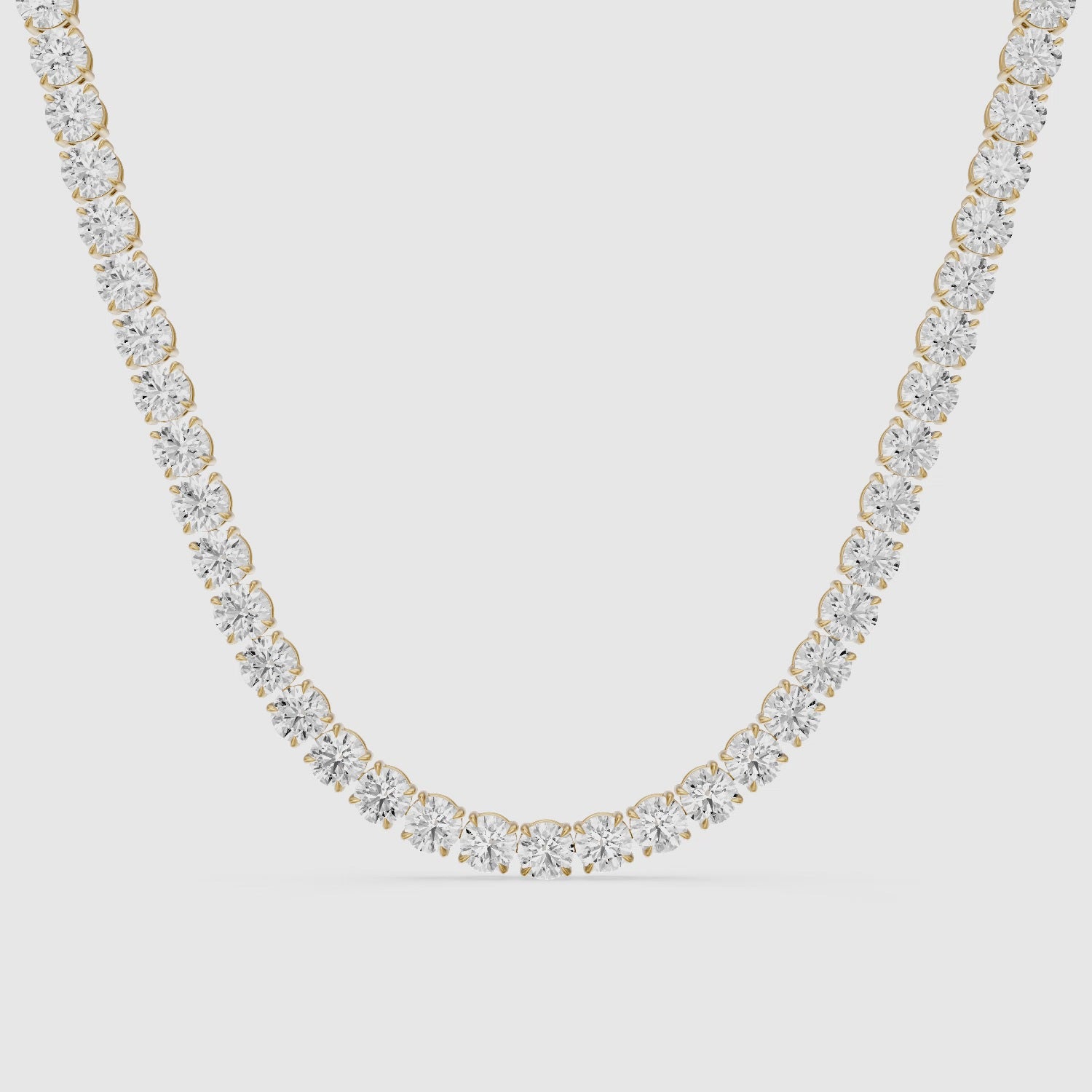 Load video: Violet Round Brilliant Lab Grown Diamond Tennis Necklace