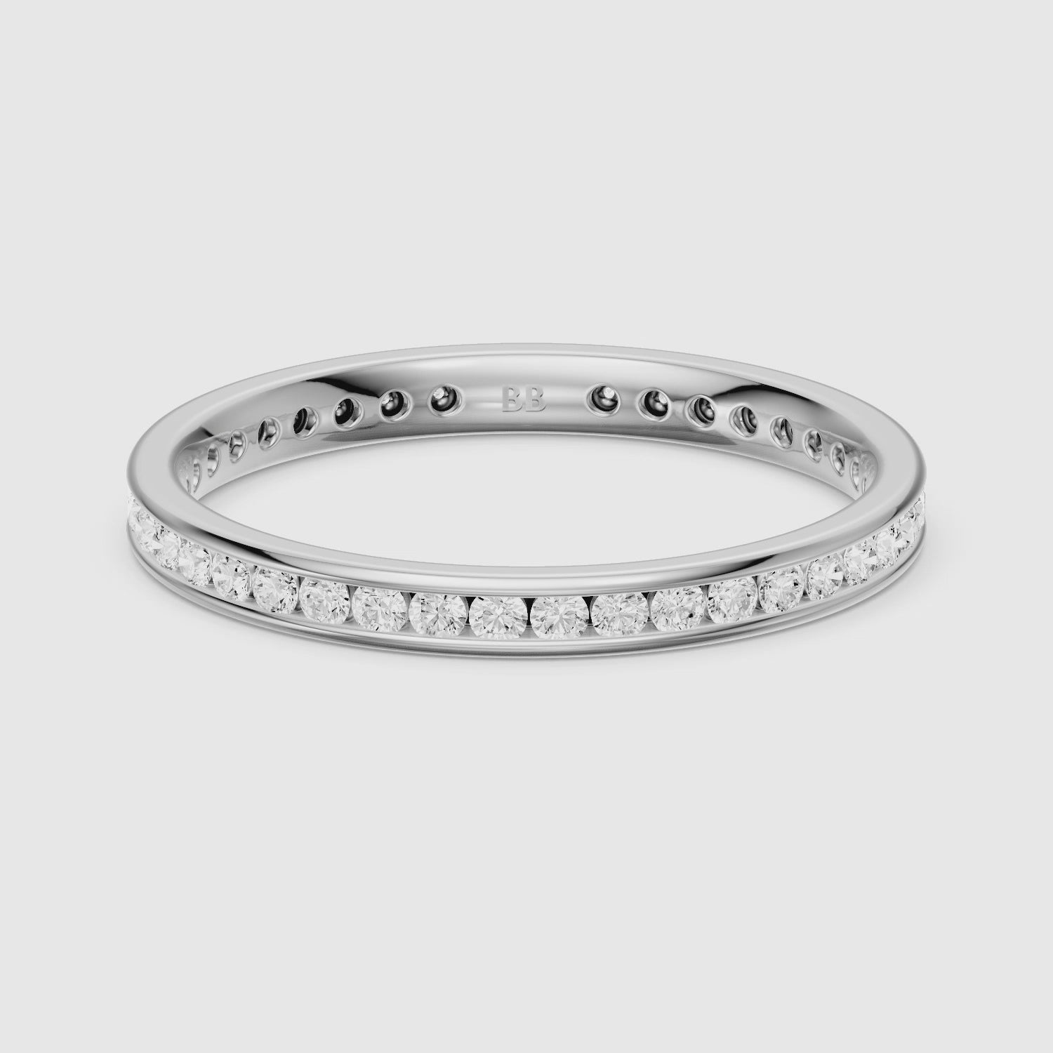 Load video: Shakira Round Lab Grown Diamond Eternity Channel Wedding Band