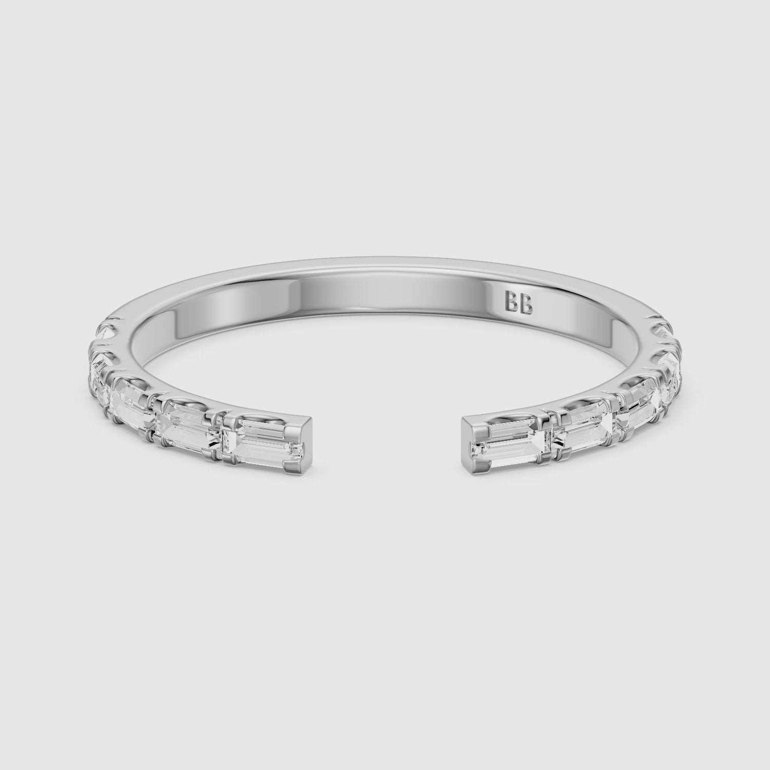 Load video: Delilah Baguette Lab Grown Diamond Modern Wedding Band
