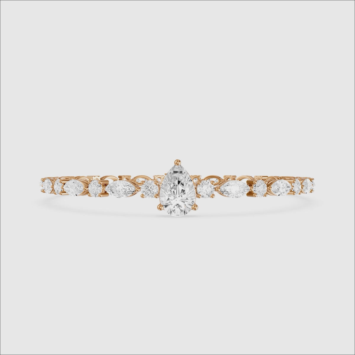 Load video: Keira Pear, Marquise and Round Lab Grown Diamond Bracelet