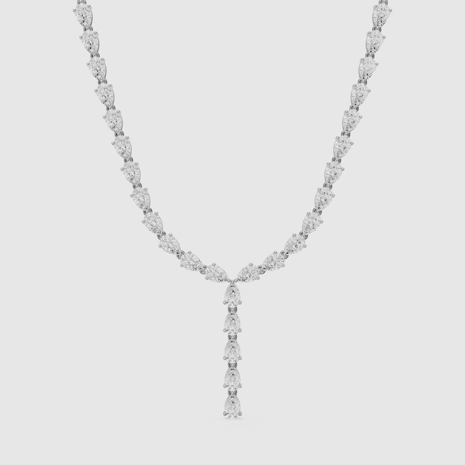 Load video: Samantha Pear Lab Grown Diamond Lariat Tennis Necklace