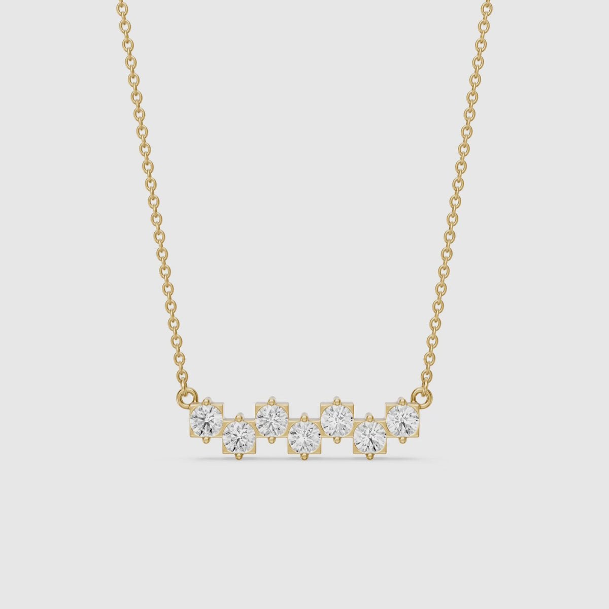 Load video: Viviana Round Lab Grown Diamond Cluster Bar Necklace