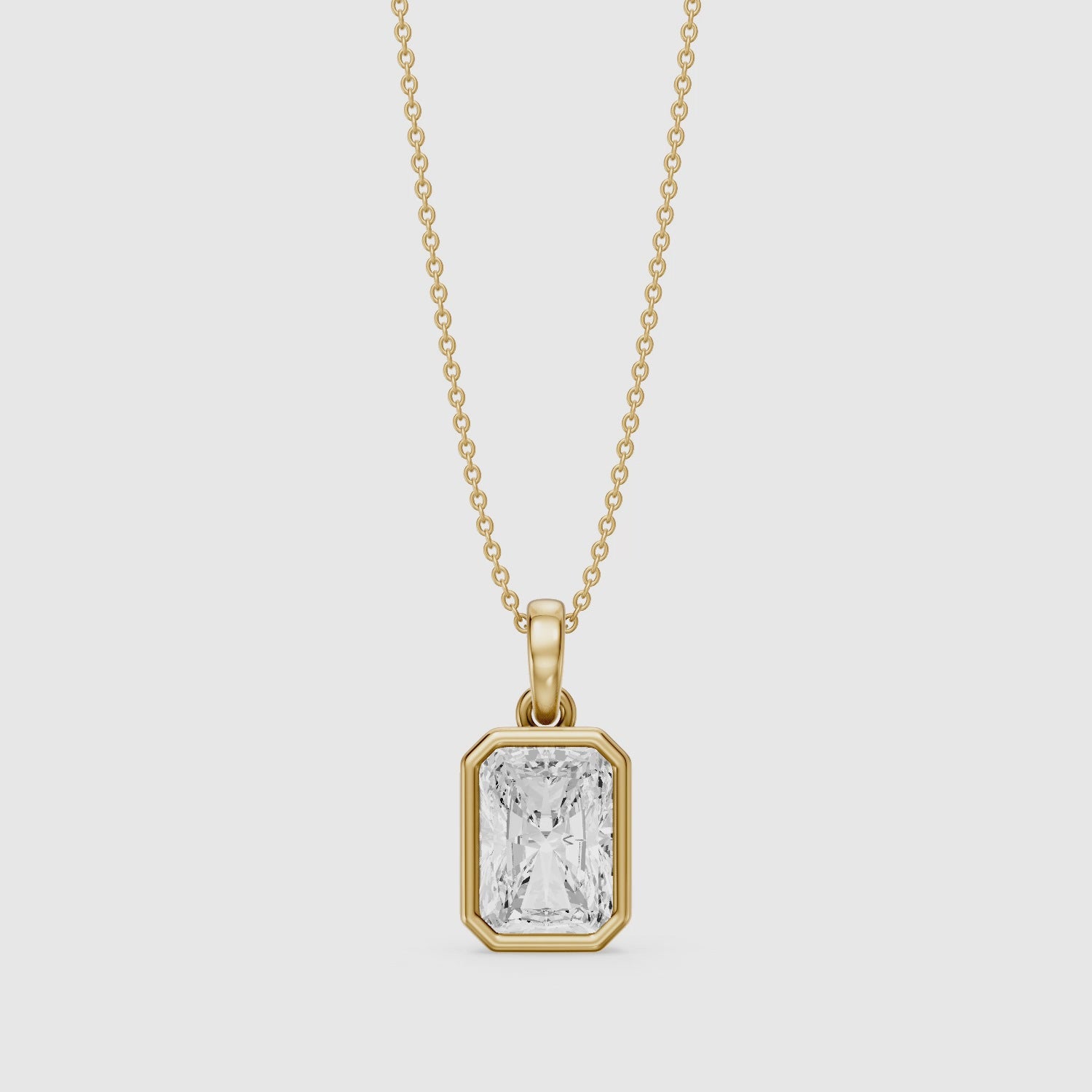 Load video: Gianna Radiant Cut Solitaire Lab Grown Diamond Pendant