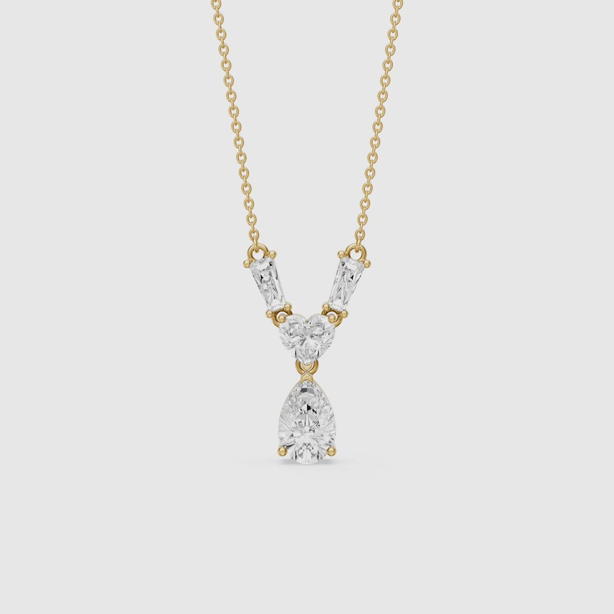 Load video: Zuri Multi Shape Lab Grown Diamond Pendant