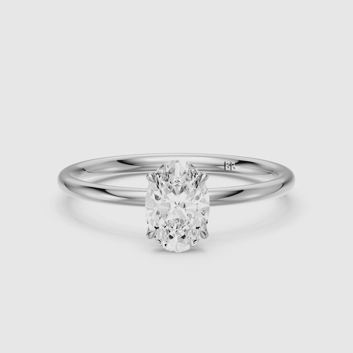Load video: Dovie 4 Prong Tulip Setting Oval Lab Grown Diamond Engagement Ring
