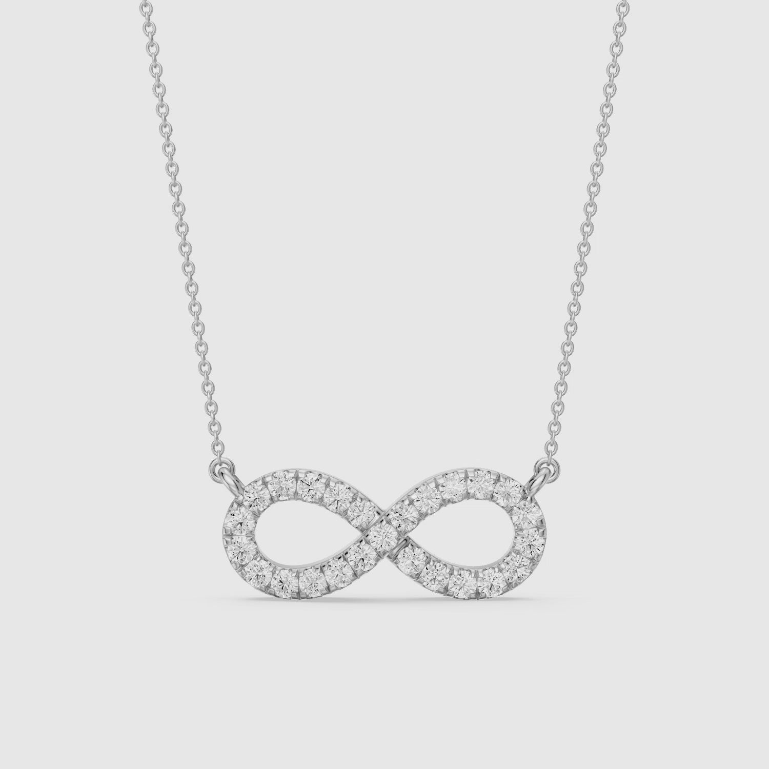 Load video: Laurel Round Lab Grown Diamond Infinity Pendant Necklace