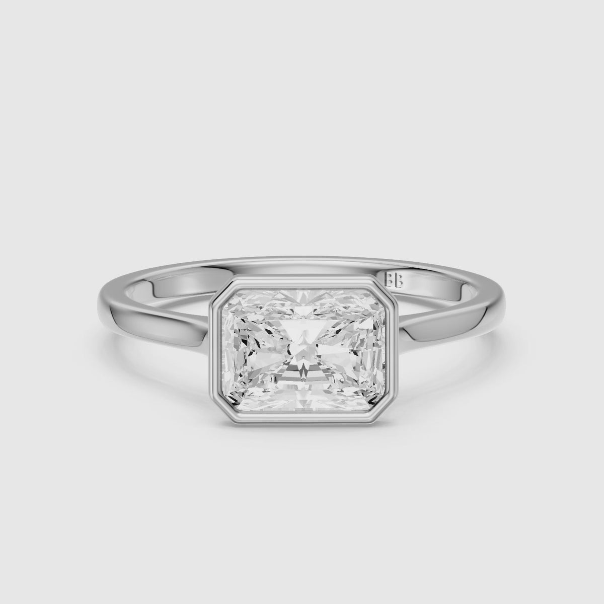 Load video: Zola East-West Radiant Bezel Set Moissanite Diamond Engagement Ring