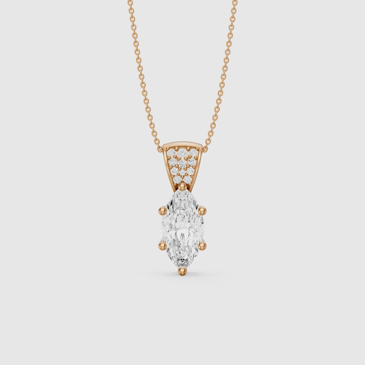 Load video: Elora Marquise Lab Grown Diamond Pave Bail Pendant