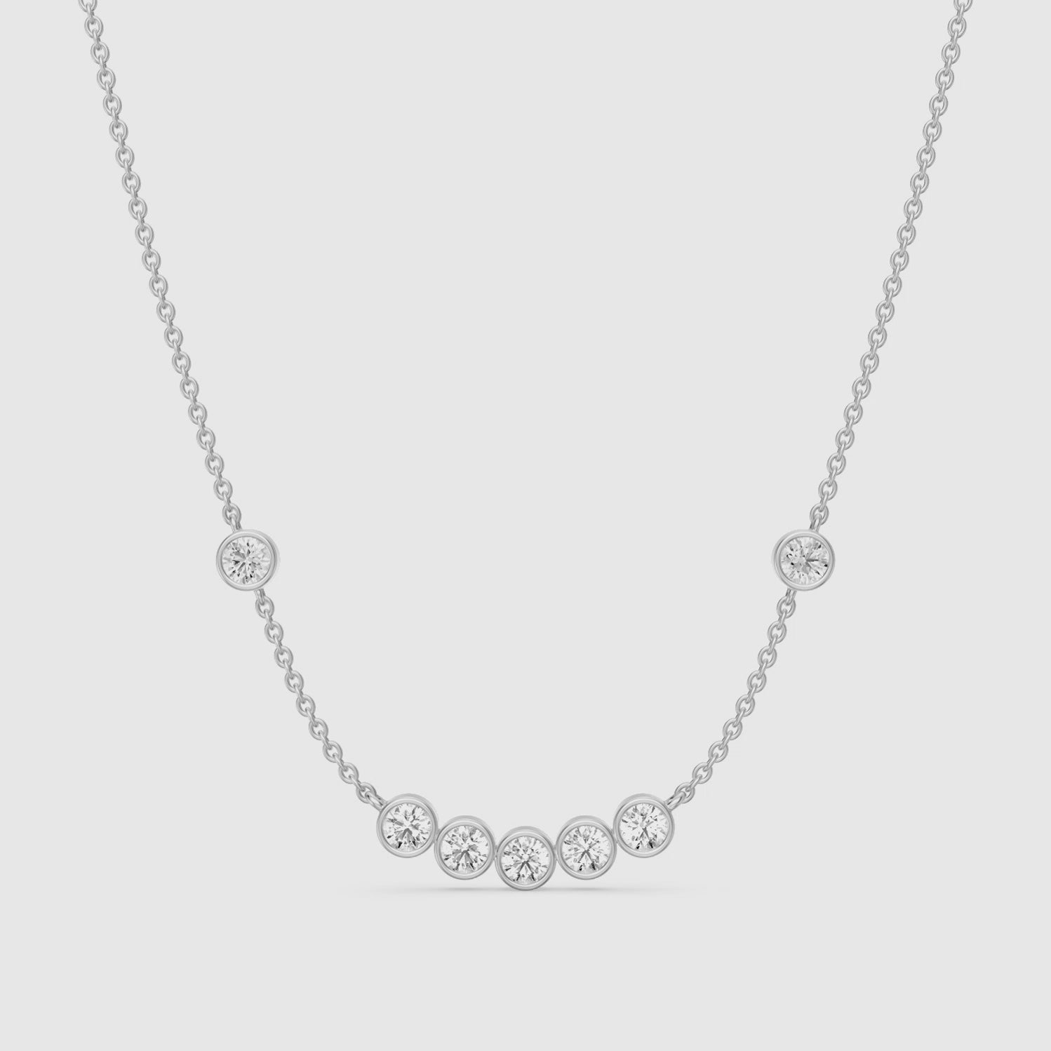 Load video: Amalia Round Lab Grown Diamond Station Necklace