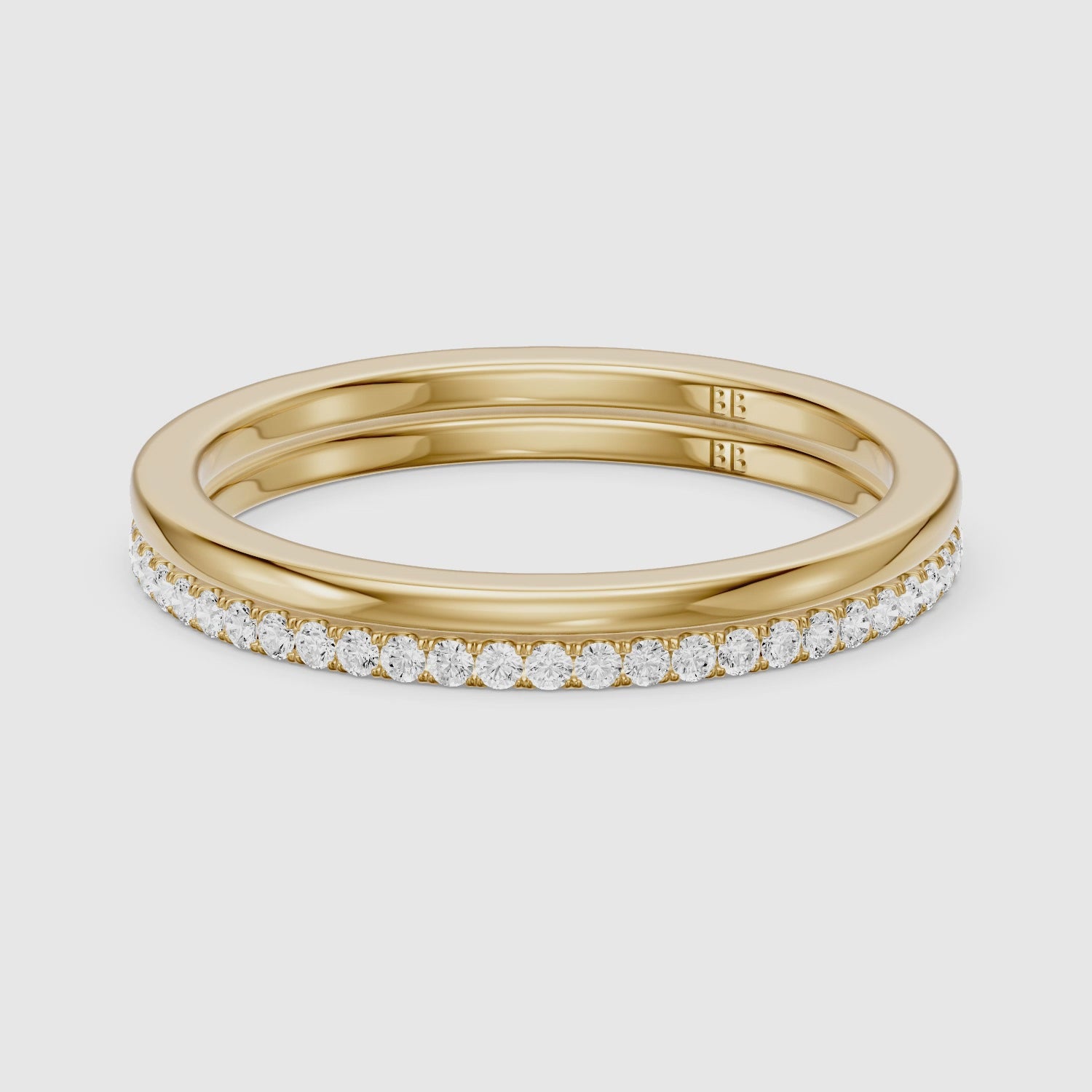 Load video: Noelle Half Eternity Slim Pavé Lab Grown Diamond Band