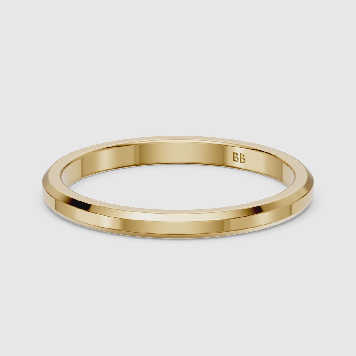 Load video: Zaria Flat Beveled Edge Plain Wedding Band