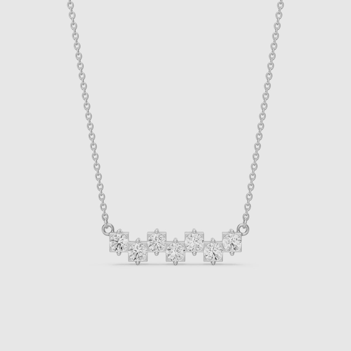 Load video: Viviana Round Lab Grown Diamond Cluster Bar Necklace