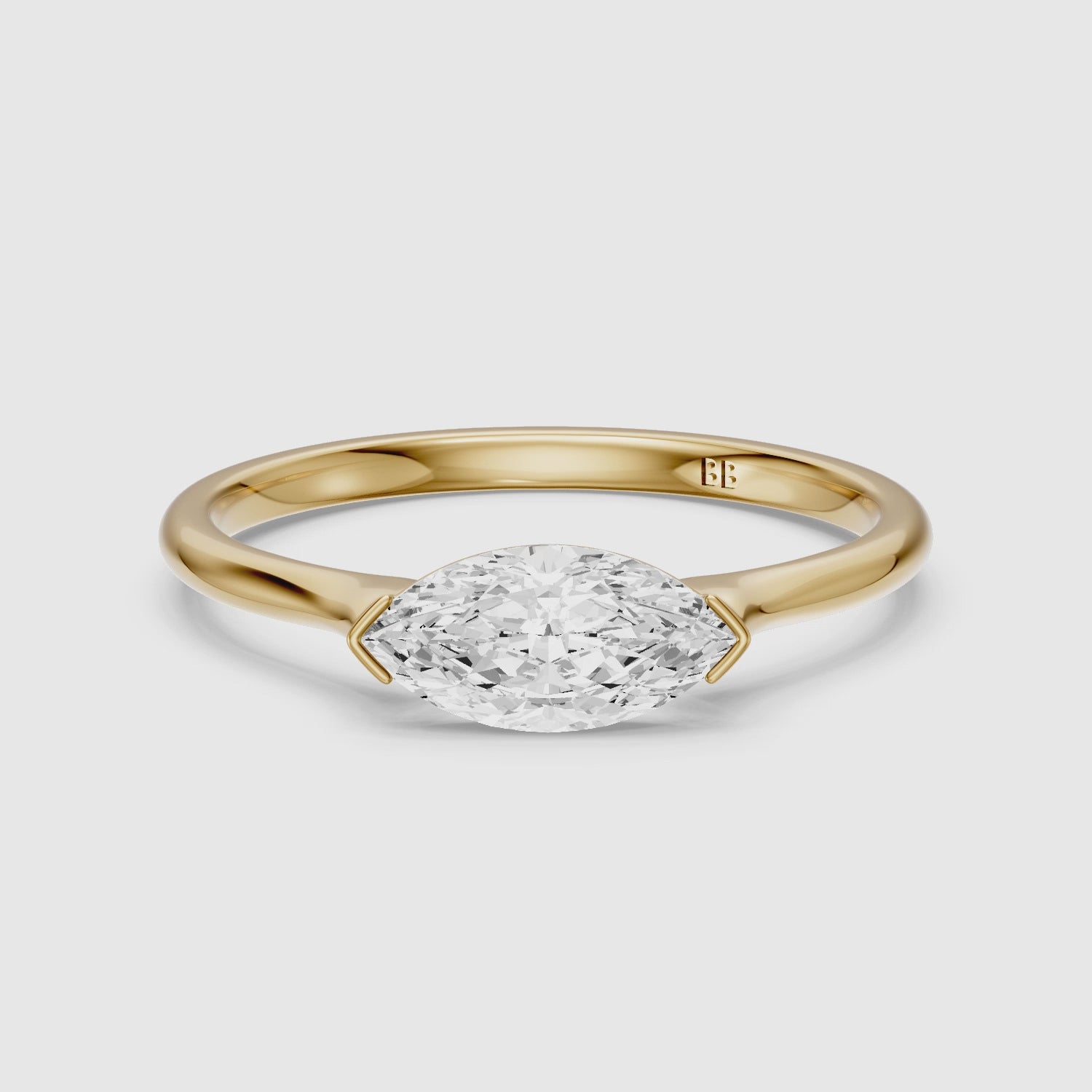 Load video: Delilah Marquise Cut East West Lab Grown Diamond Engagement Ring