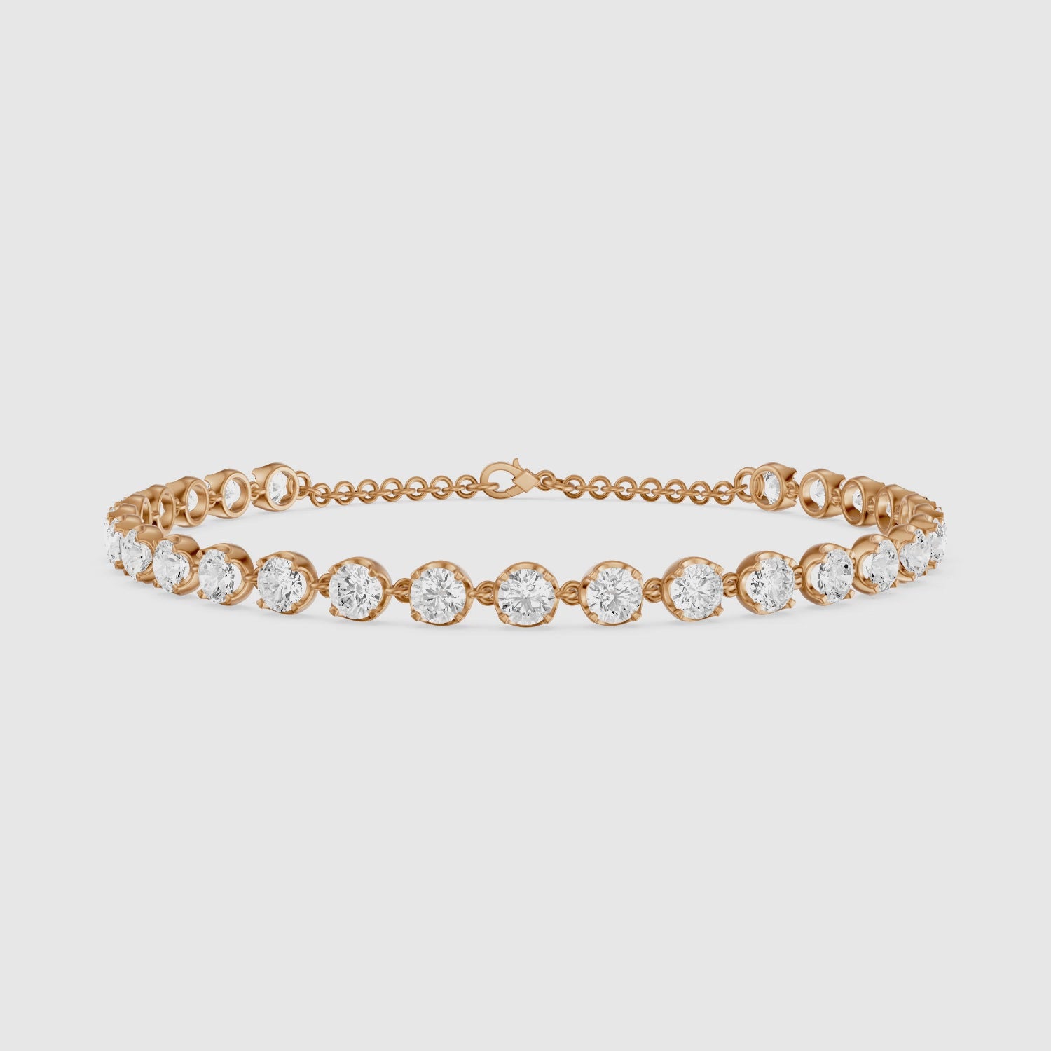 Load video: Malencia Round Shape Lab Grown Diamond Tennis Bracelet