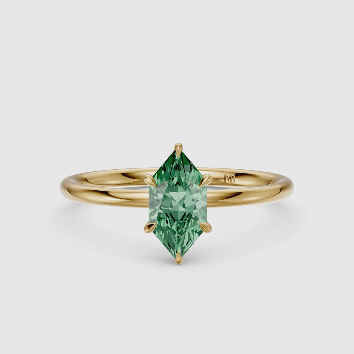 Load video: Adair Dutch Marquise Green Lab Grown Diamond 6 Prong Solitaire Engagement Ring